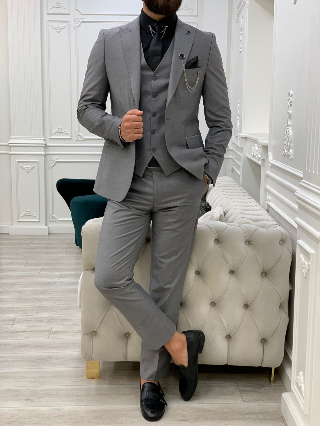 Grey Slim-Fit Italian Cut Suit