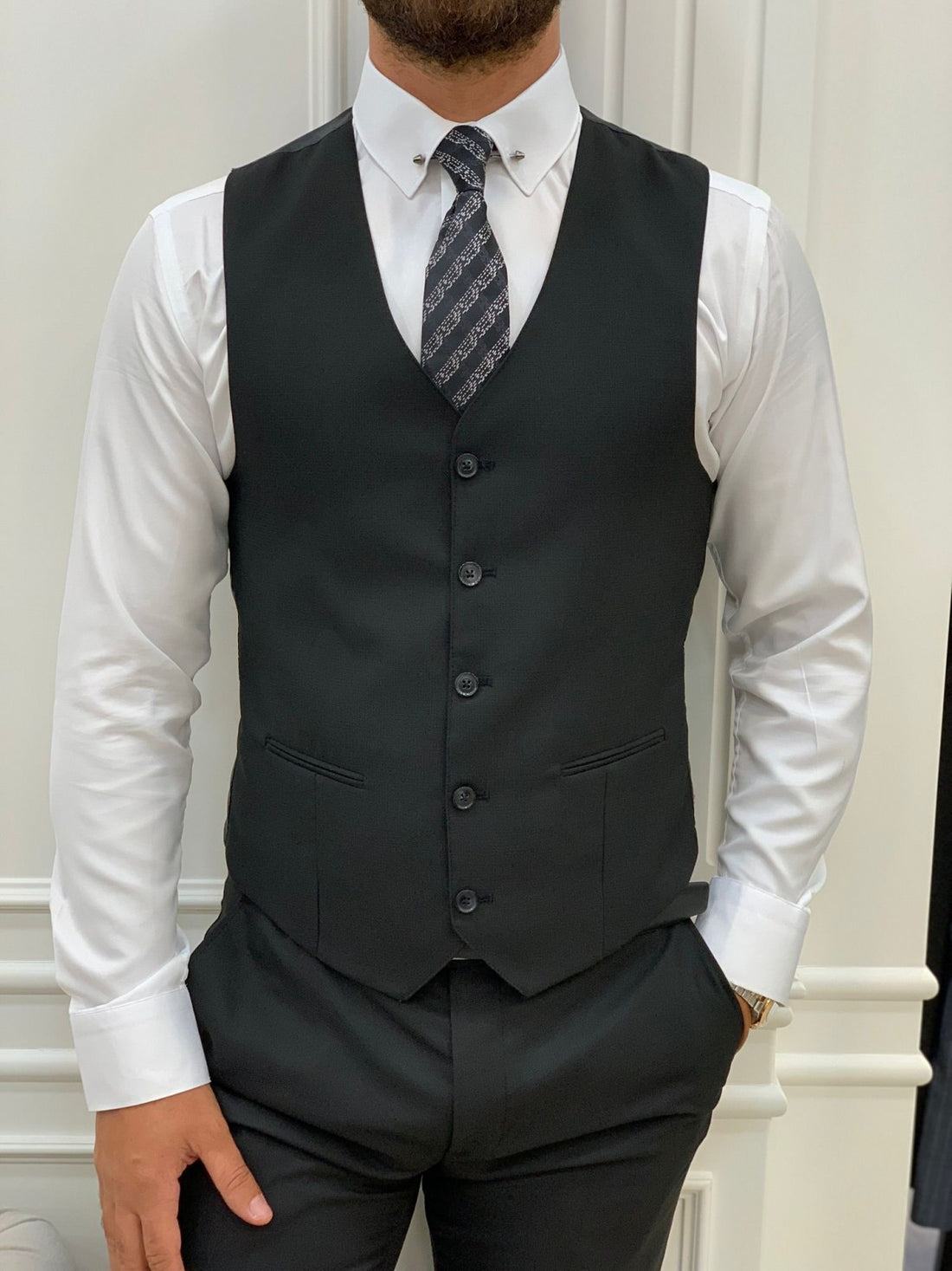 Black Slim-Fit Italian Cut Suit