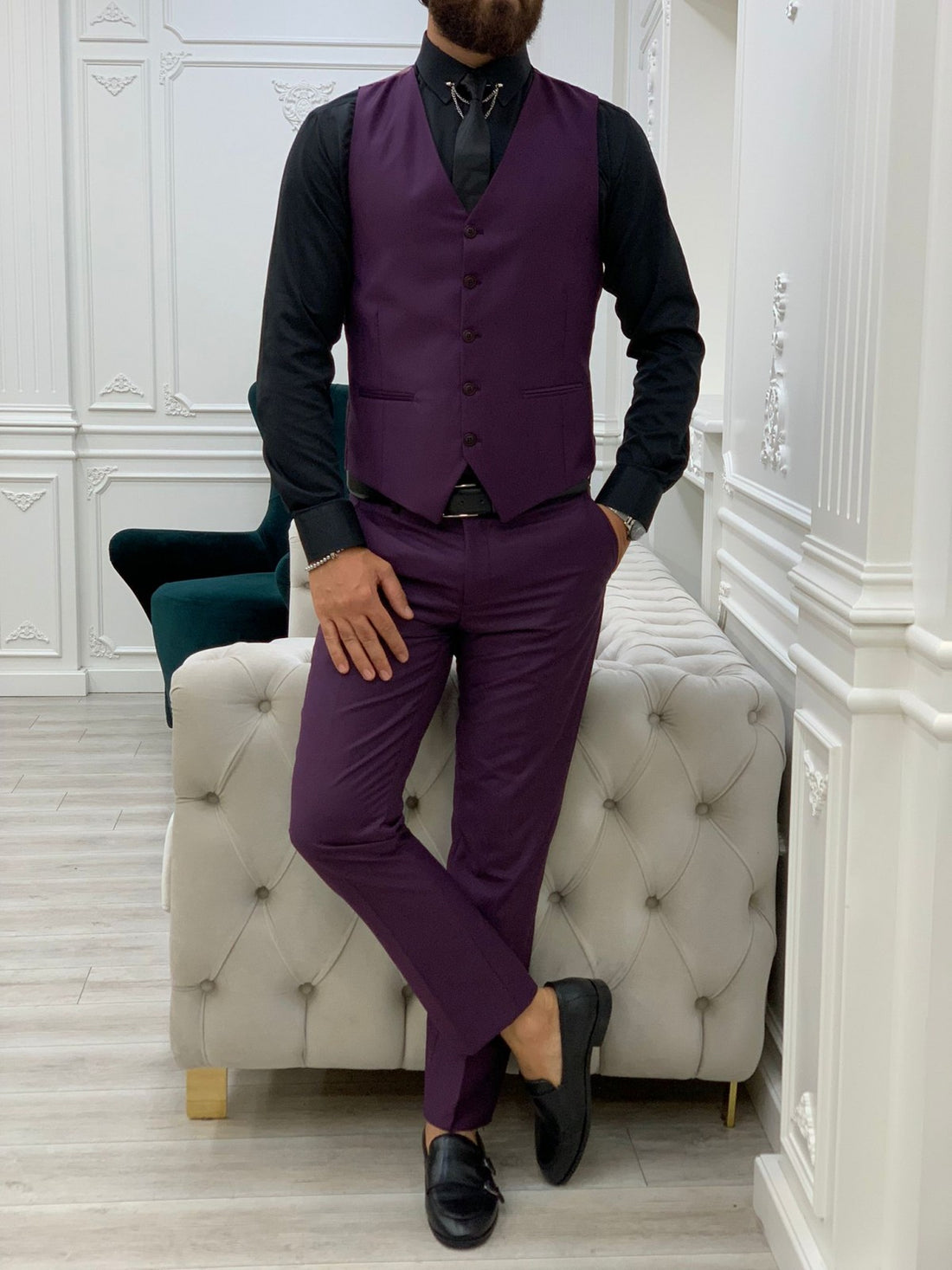 Purple Slim-Fit Italian Cut Suit