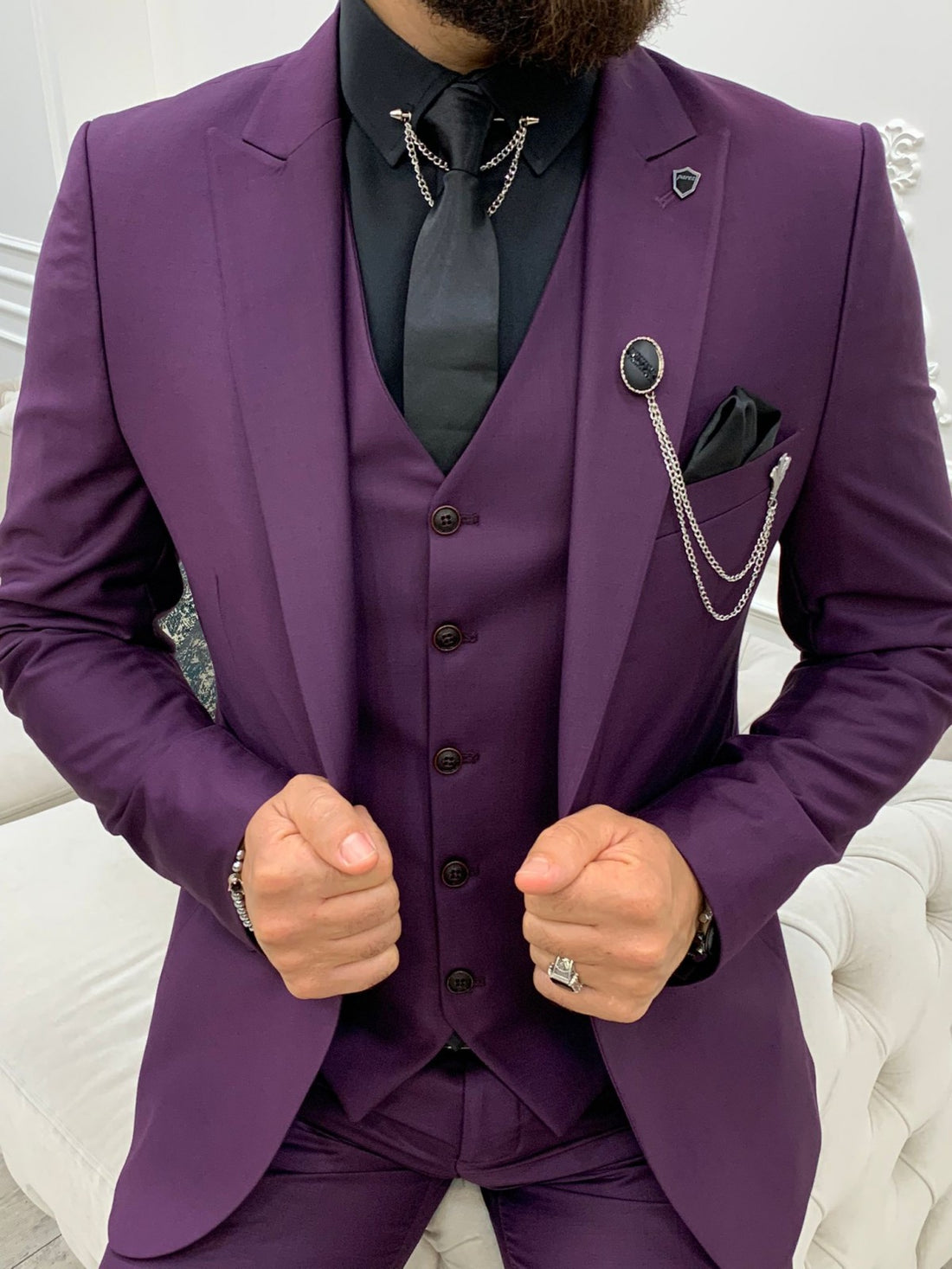Purple Slim-Fit Italian Cut Suit