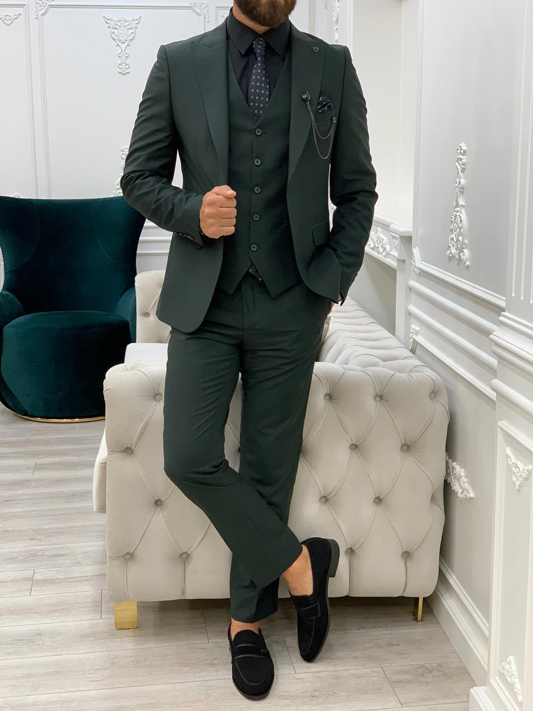 Khaki Slim-Fit Italian Cut Suit