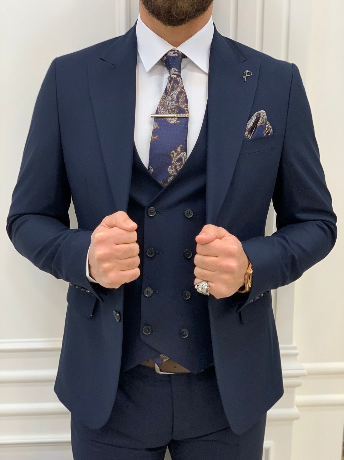 Navy Blue Slim-Fit Italian Cut Suit