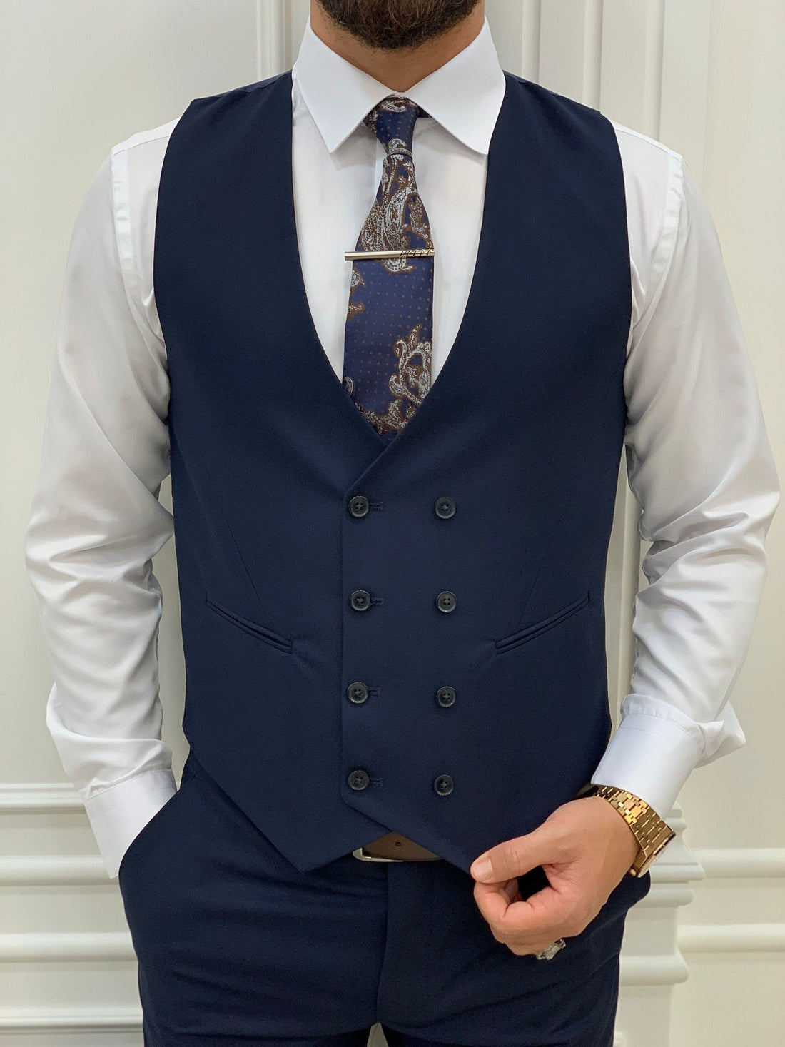 Navy Blue Slim-Fit Italian Cut Suit