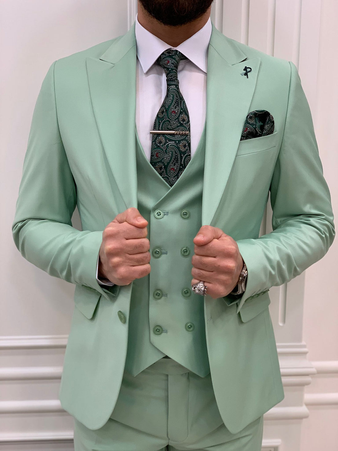 Light Green Slim-Fit Italian Cut Suit