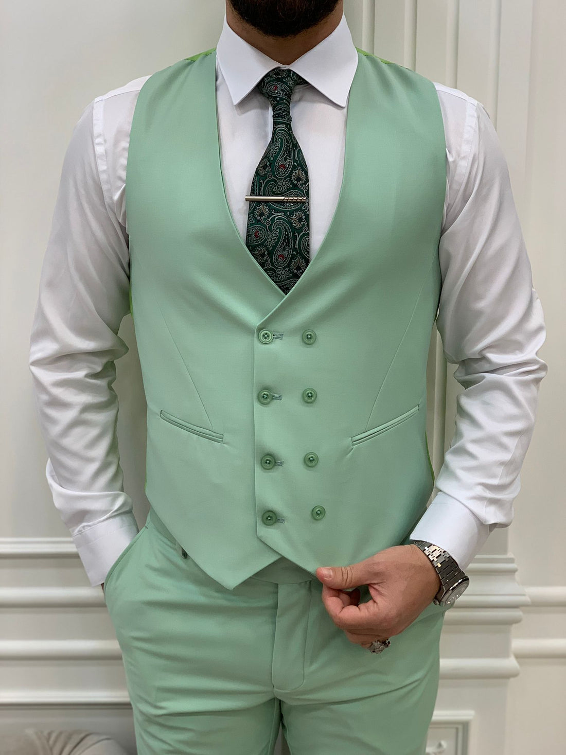 Light Green Slim-Fit Italian Cut Suit