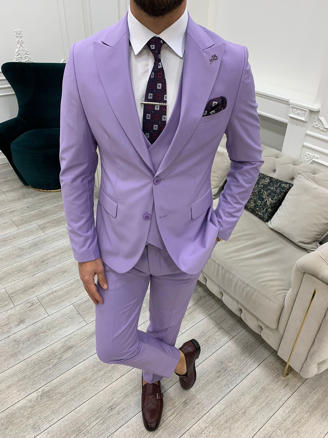 Light Purple Slim-Fit Italian Cut Suit