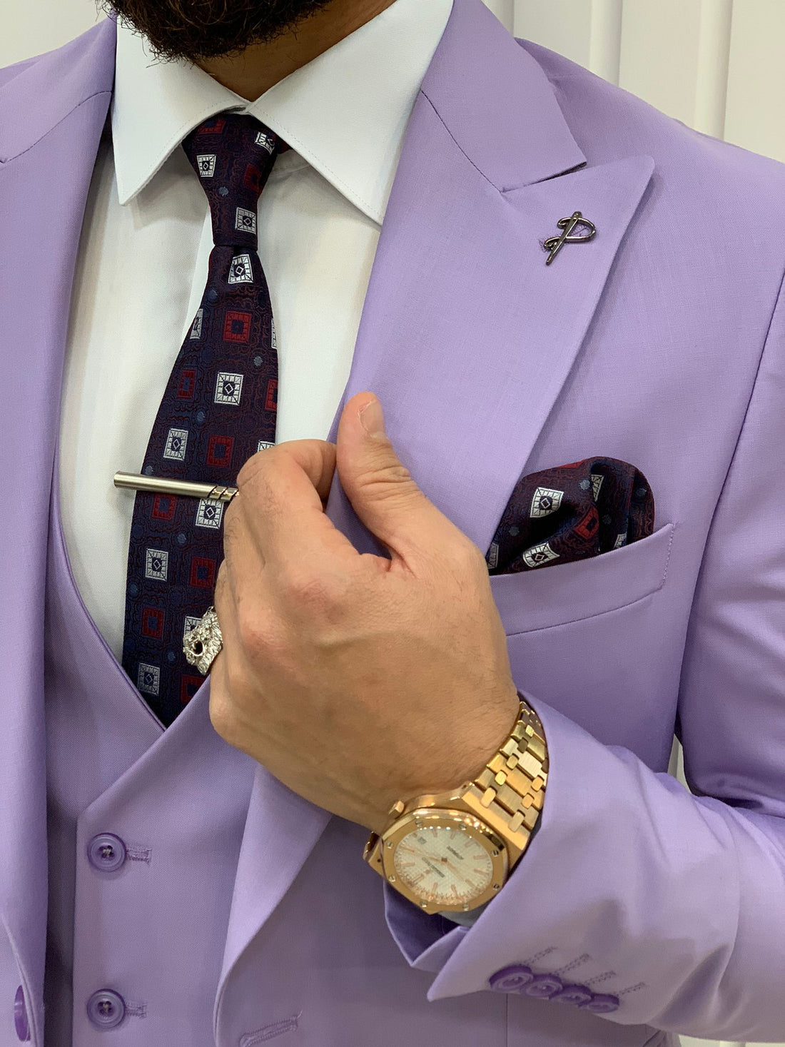 Light Purple Slim-Fit Italian Cut Suit