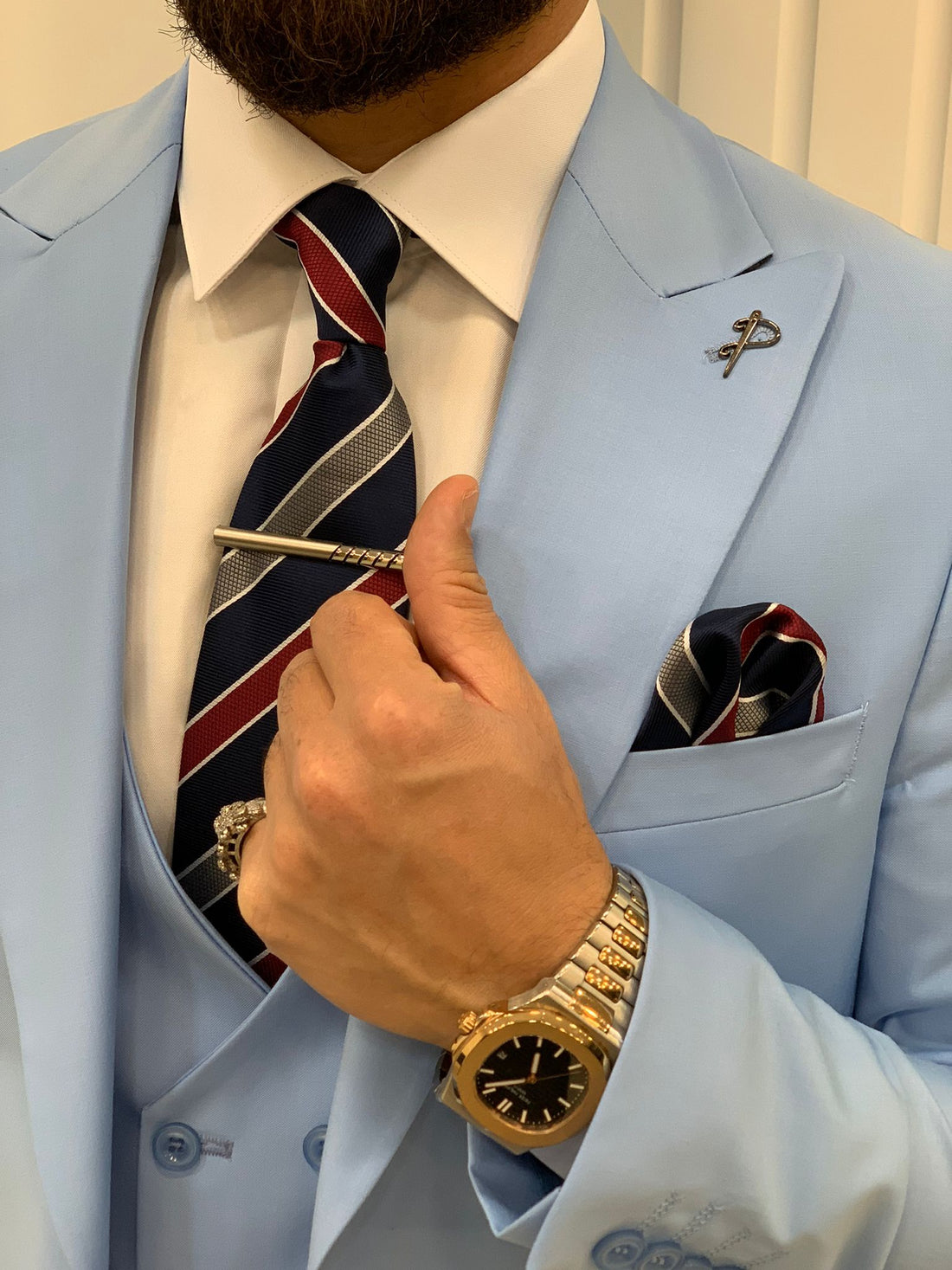 Light Blue Slim-Fit Italian Cut Suit