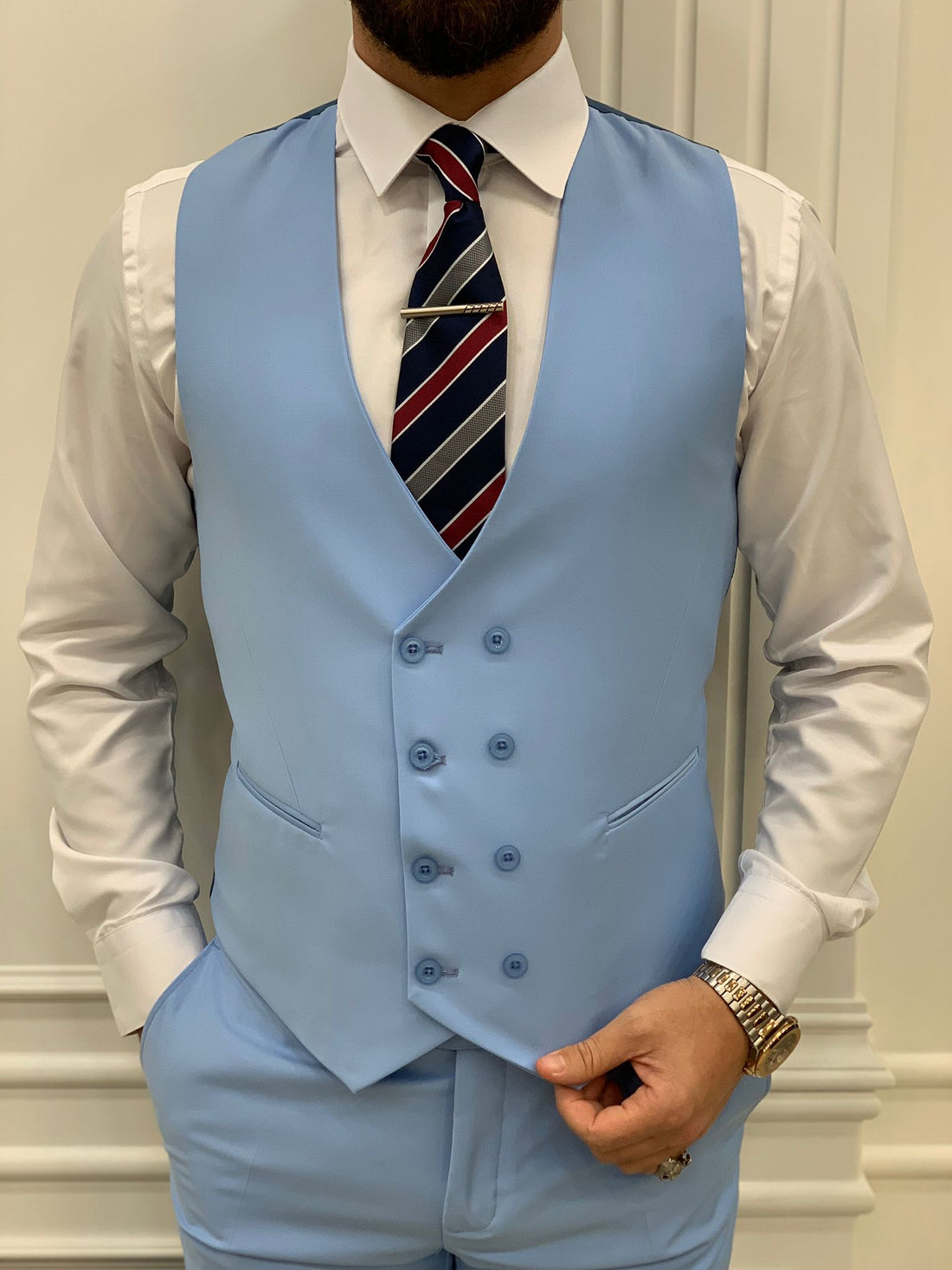 Light Blue Slim-Fit Italian Cut Suit