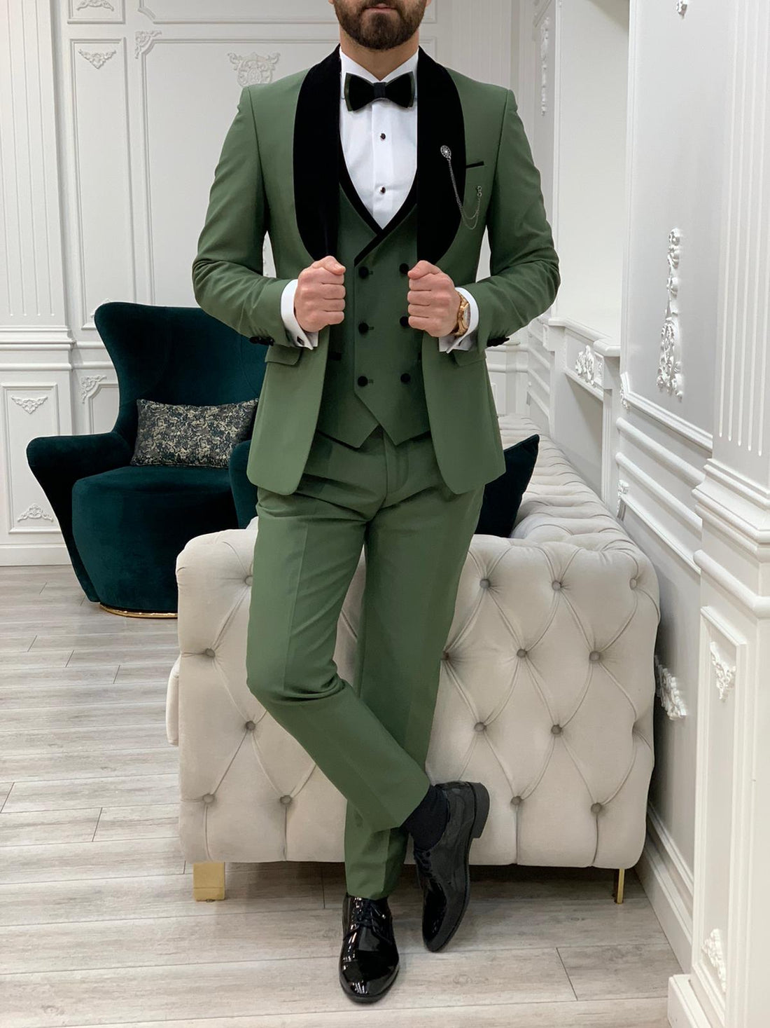 Green Shawl Slim-Fit Italian Cut Tuxedo