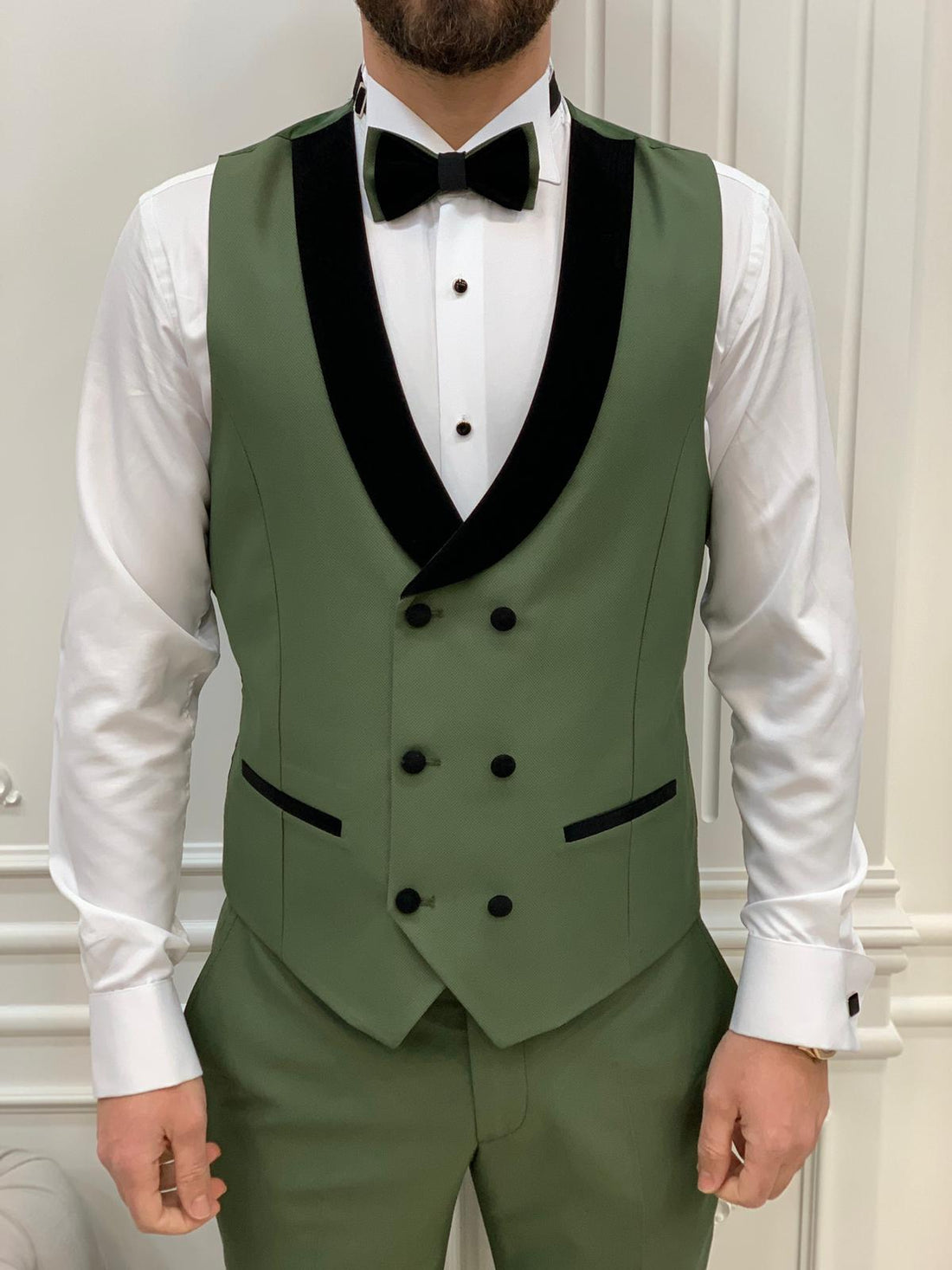 Olive Green Dovetail Slim-Fit Italian Cut Tuxedo