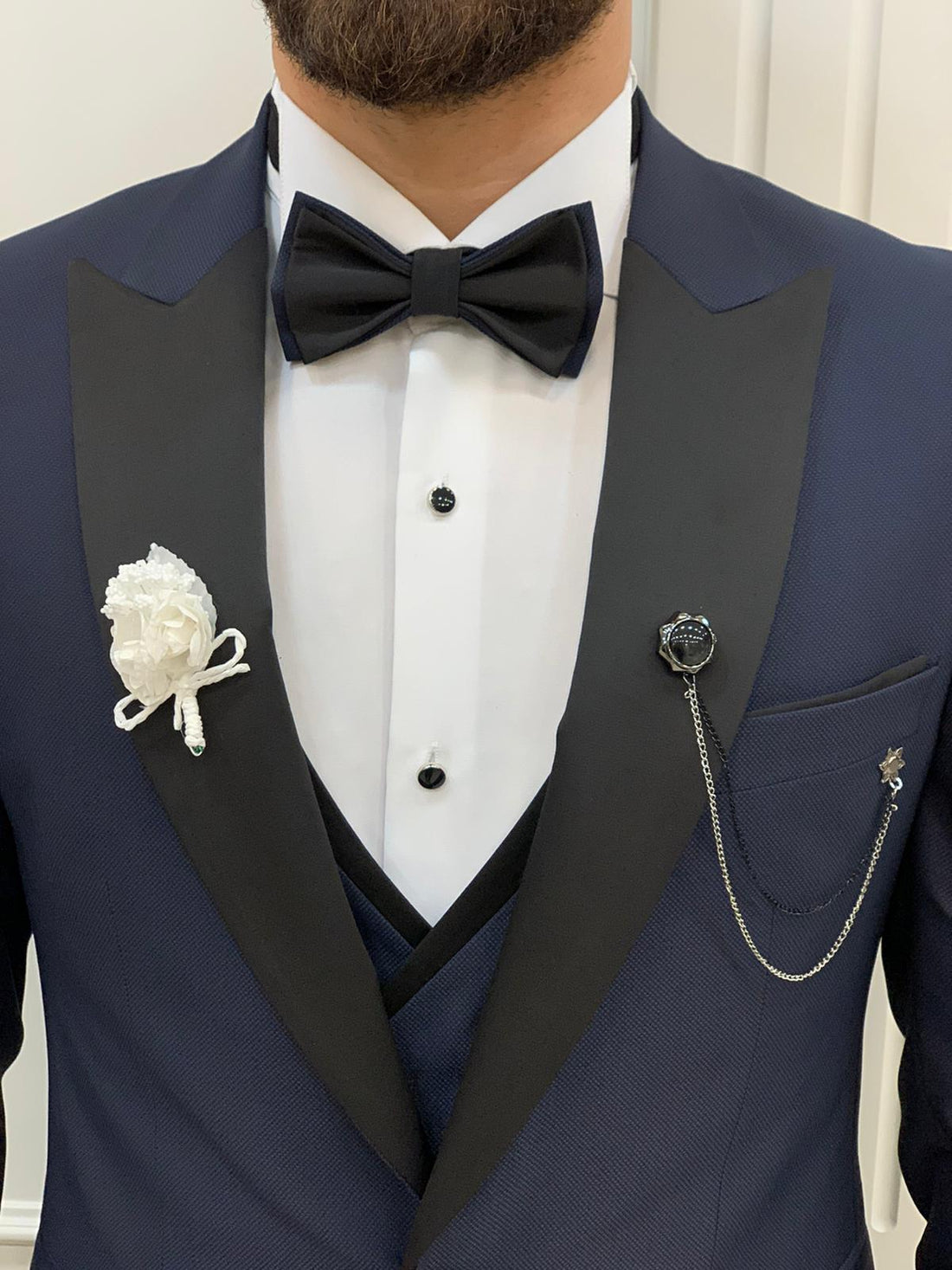 Navy Blue Dovetail Slim-Fit Italian Cut Tuxedo