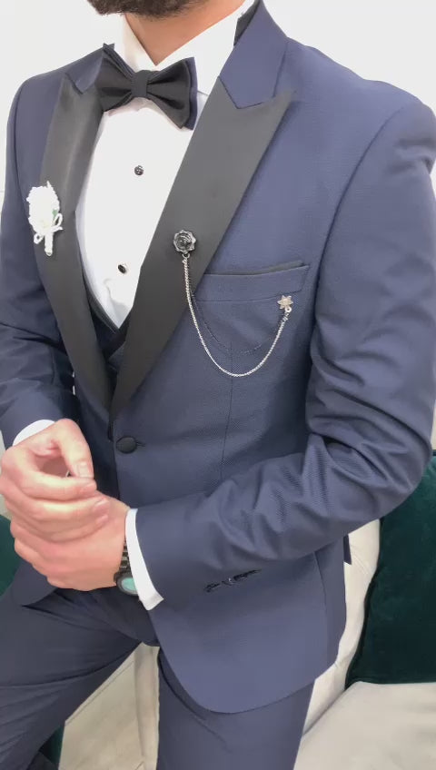 Navy Blue Dovetail Slim-Fit Italian Cut Tuxedo