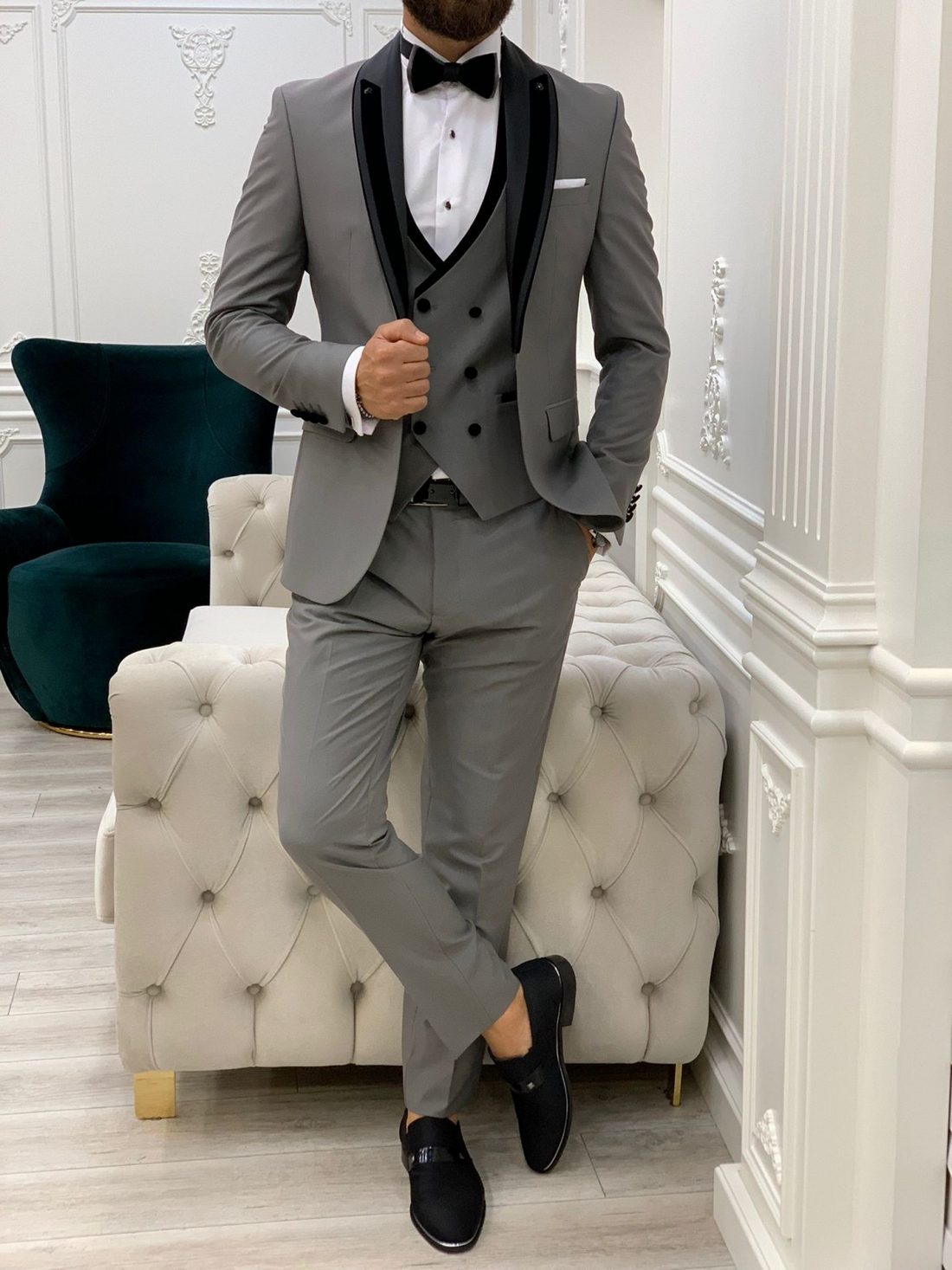 Grey Groom Slim-Fit Tuxedo