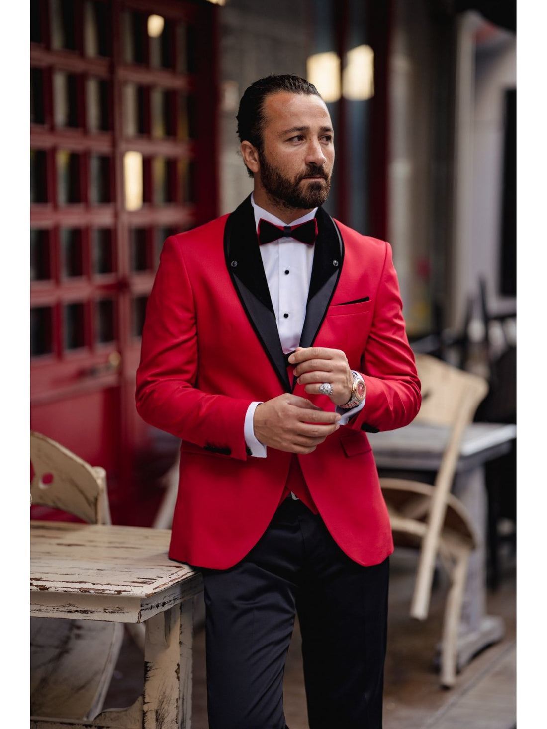 Red Shawl Slim-Fit Tuxedo