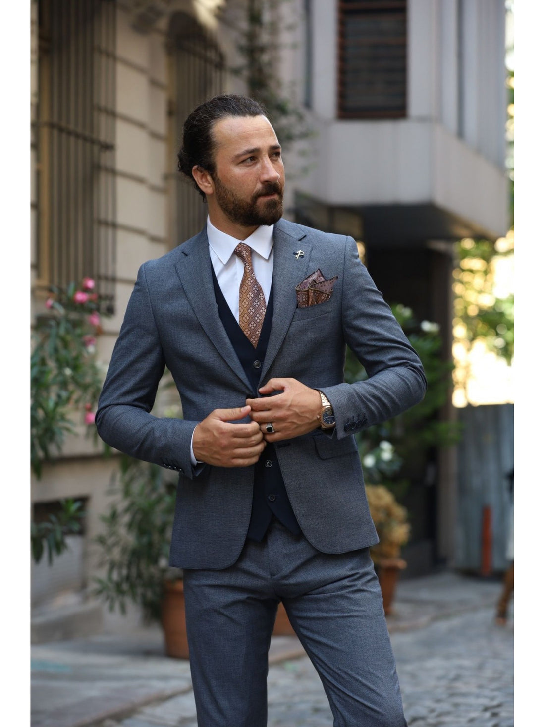 Navy Blue Slim-Fit Italian Cut Suit