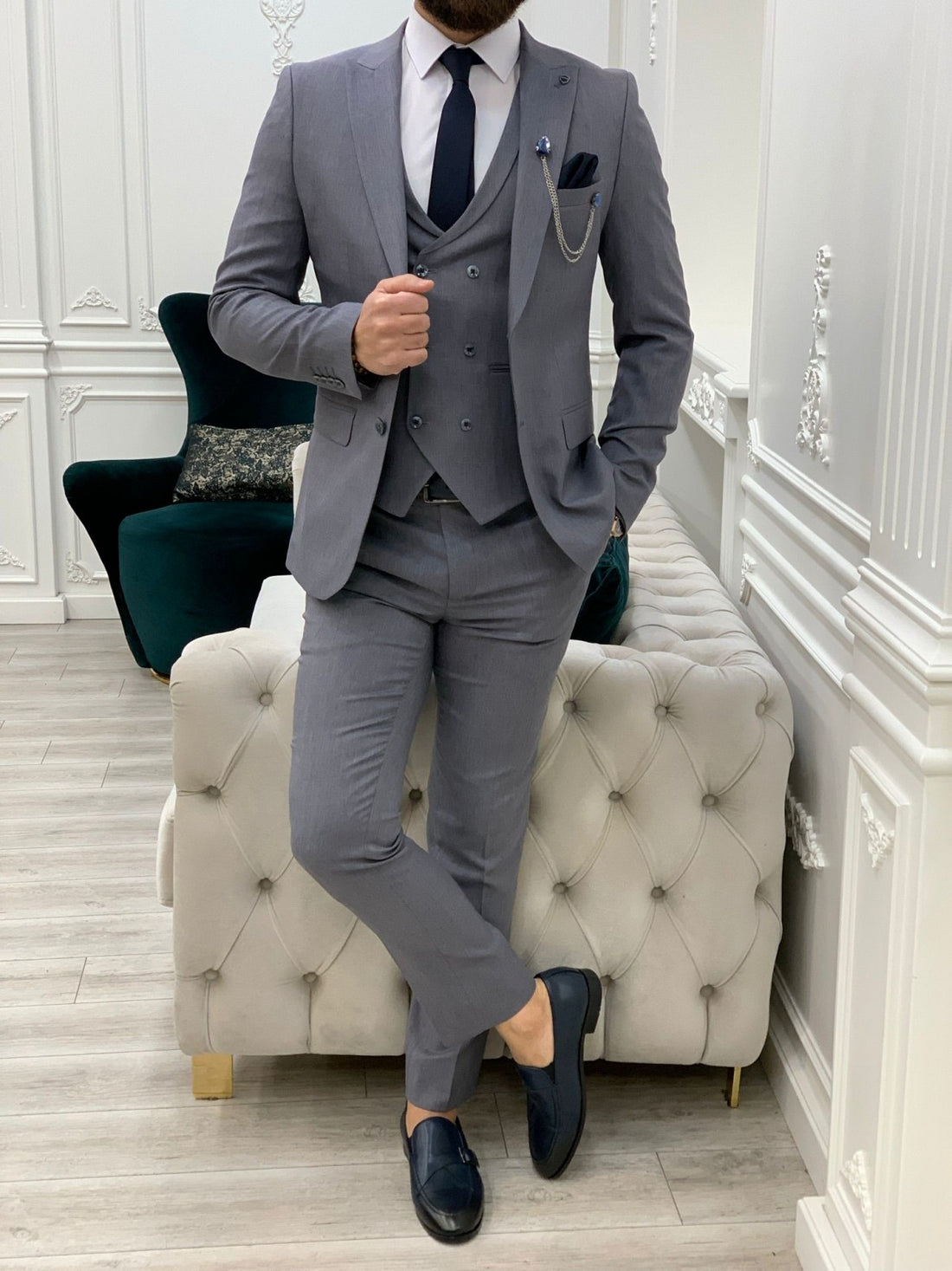 Grey Slim-Fit Italian Cut Suit