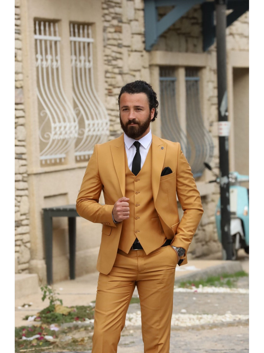 Yellow Slim-Fit Italian Cut Suit