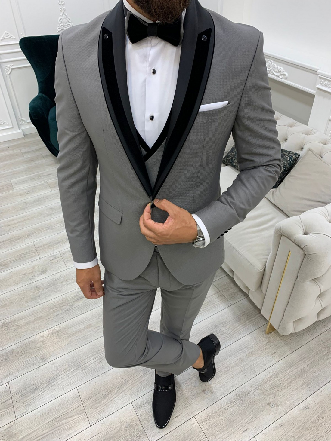 Grey Groom Slim-Fit Tuxedo