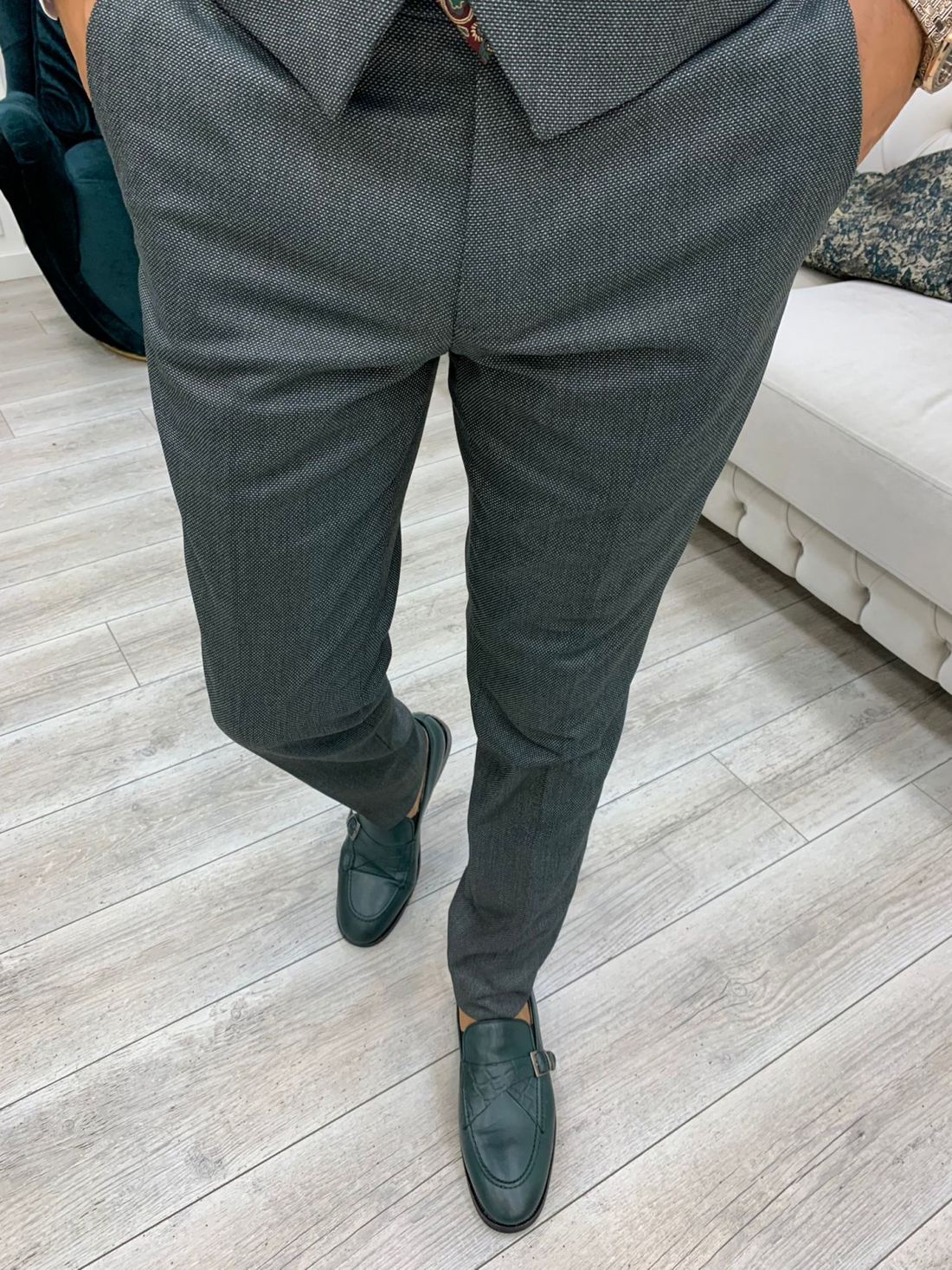 Green Slim-Fit Italian Cut Suit