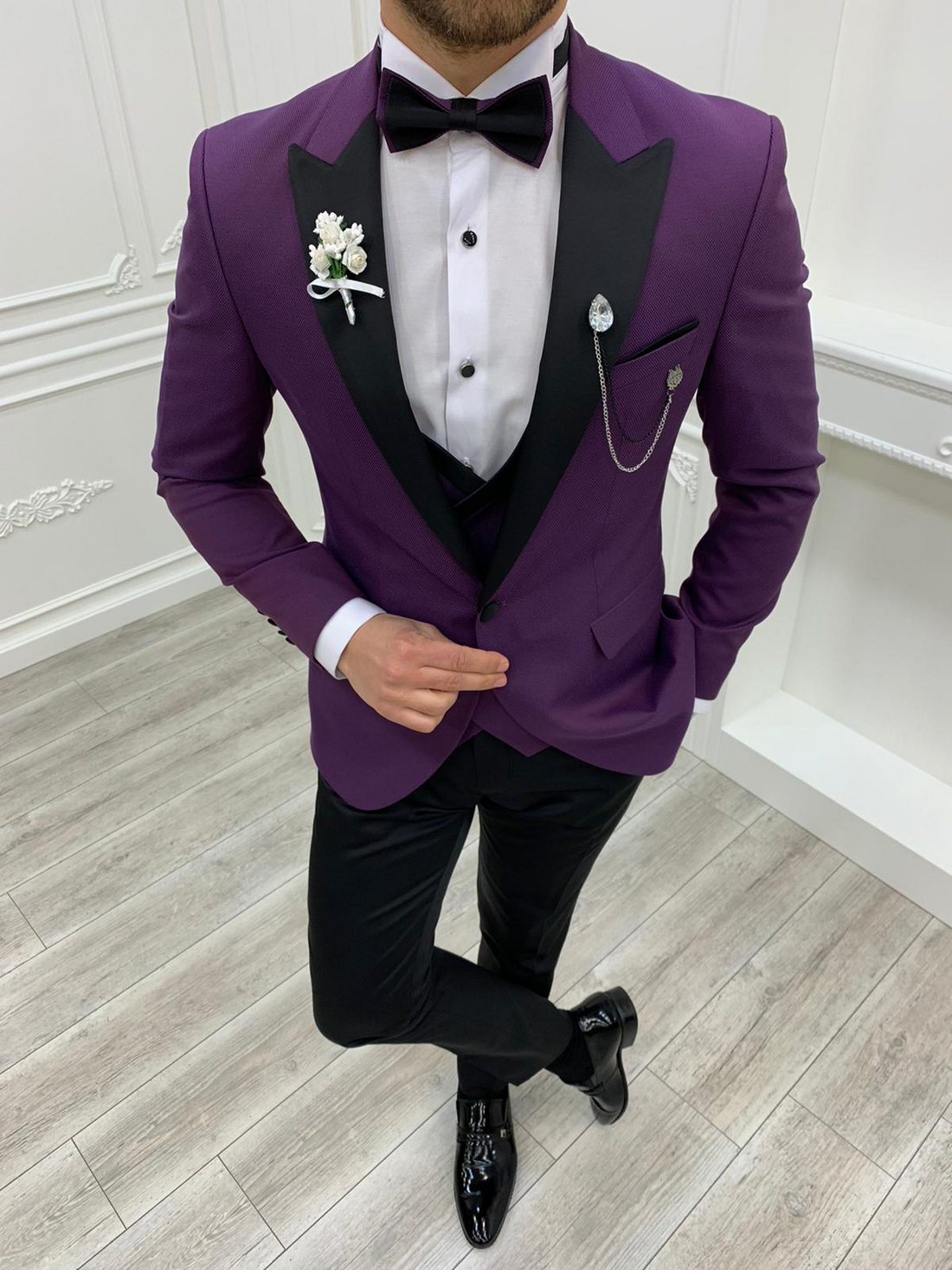 Purple Slim-Fit Italian Cut Tuxedo