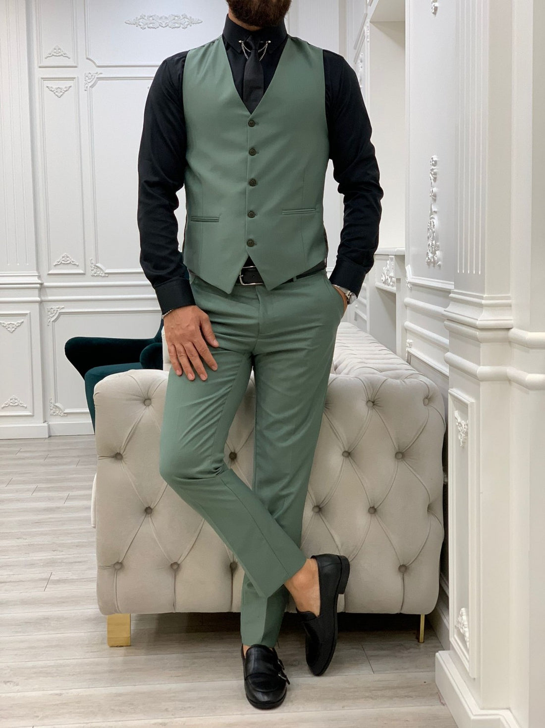 Light Green Slim-Fit Italian Cut Suit