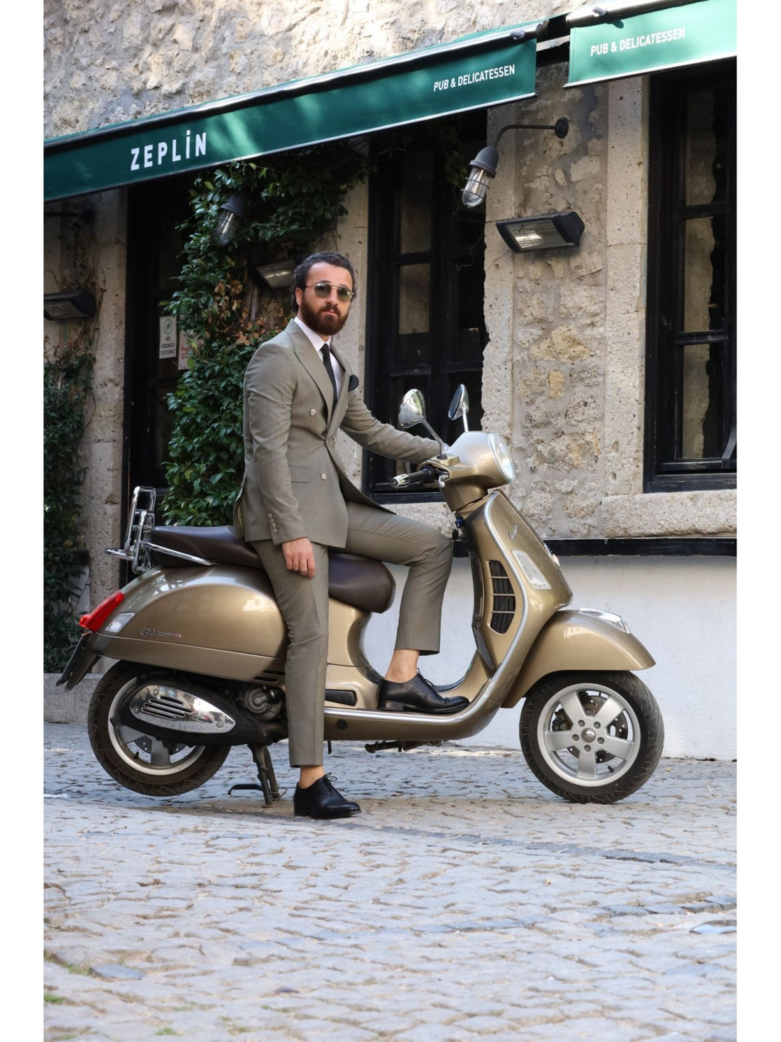 Light Green Slim-Fit Italian Cut Double Breasted Suit