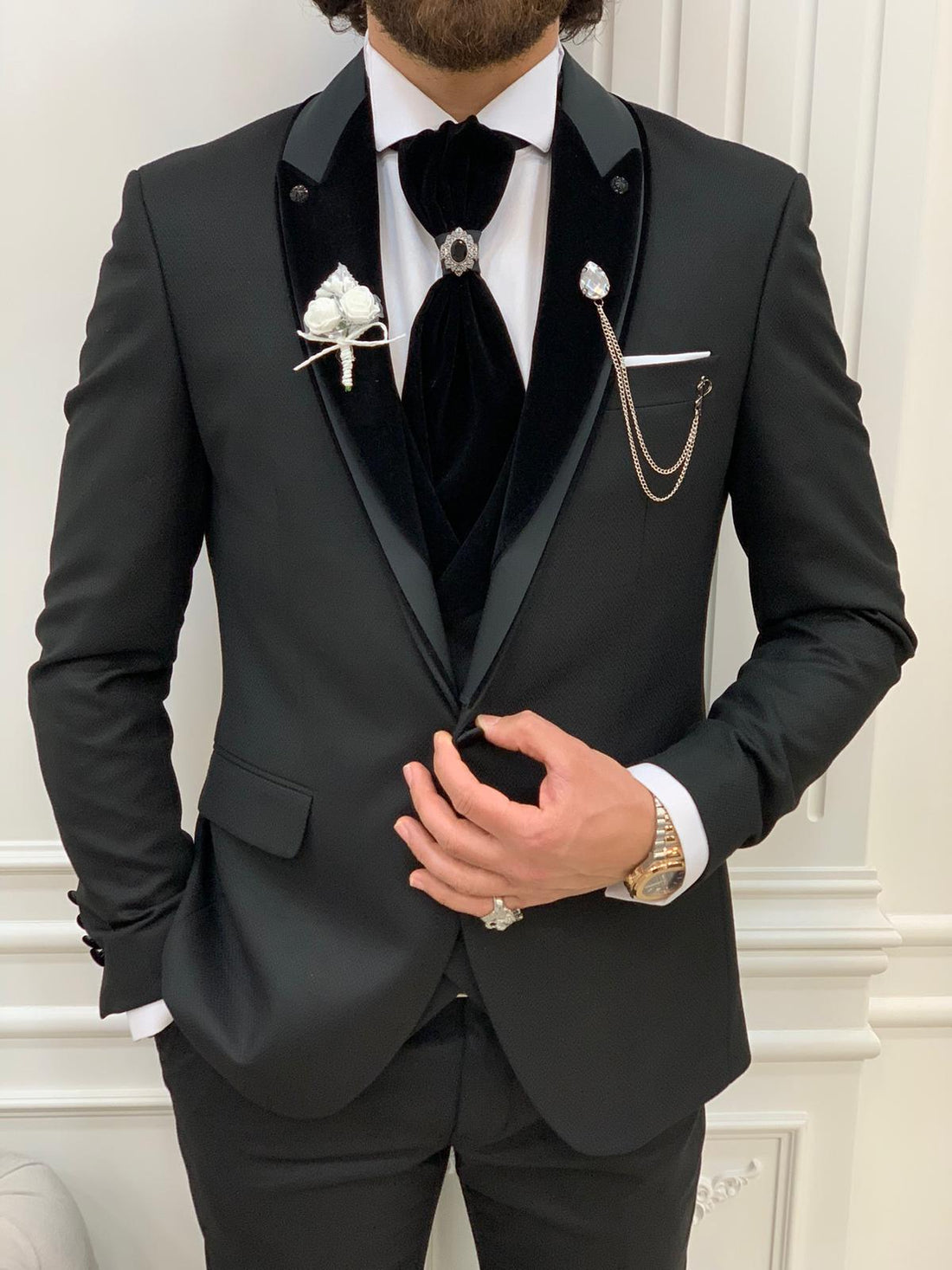 Black Shawl Slim-Fit Italian Cut Tuxedo