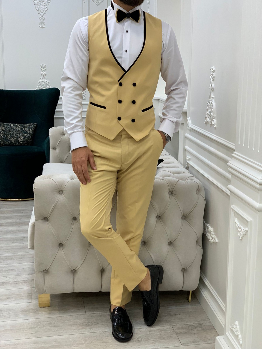 Yellow Groom Slim-Fit Tuxedo