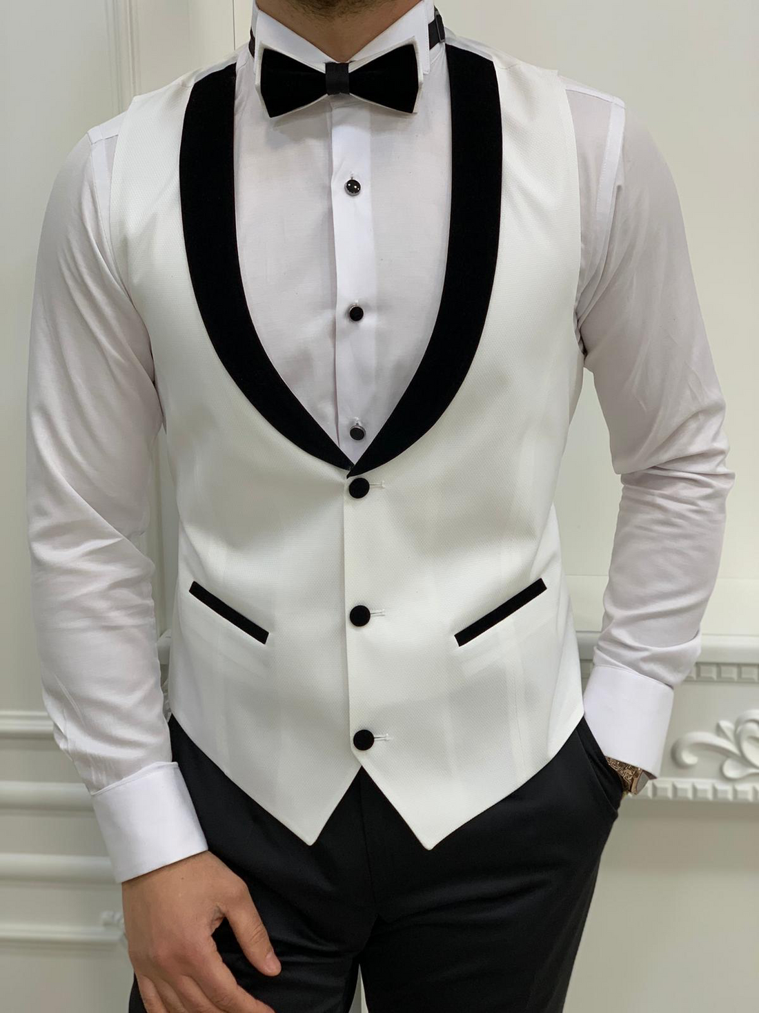 White Shawl Slim-Fit Tuxedo