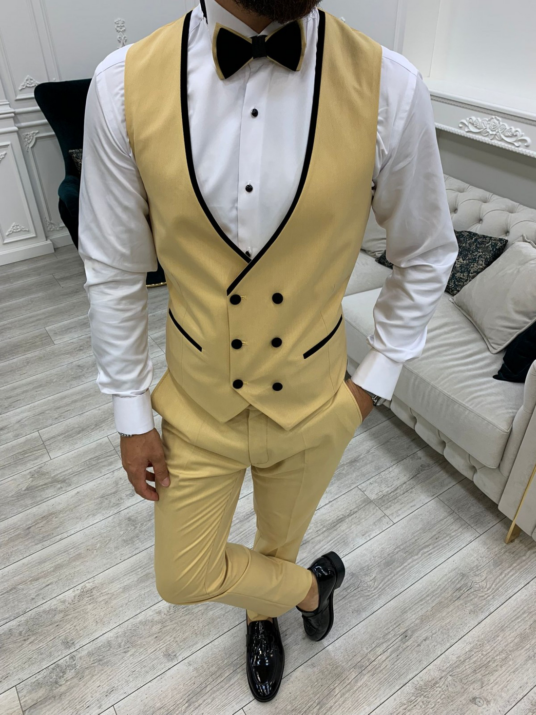 Yellow Groom Slim-Fit Tuxedo