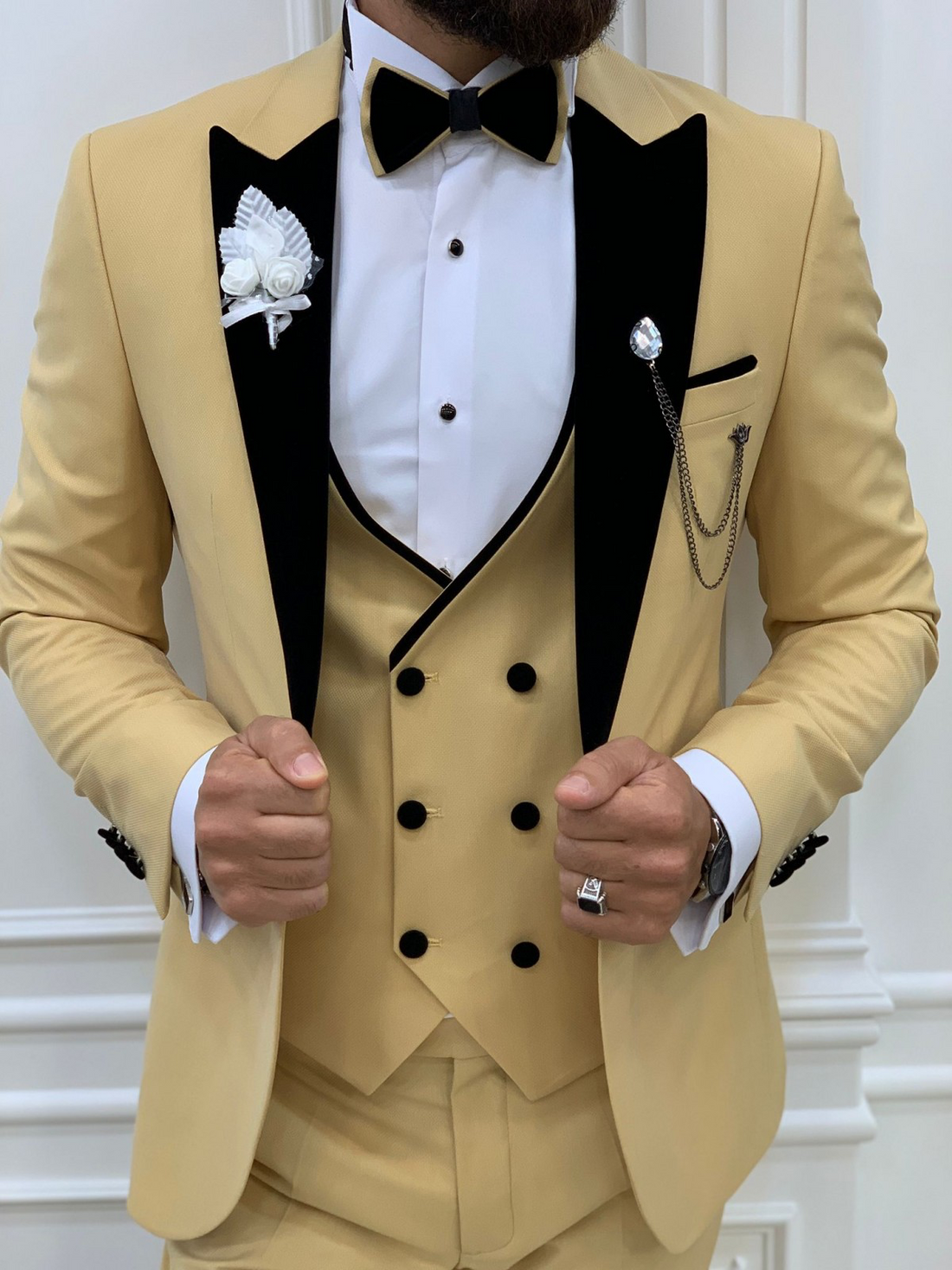 Yellow Groom Slim-Fit Tuxedo
