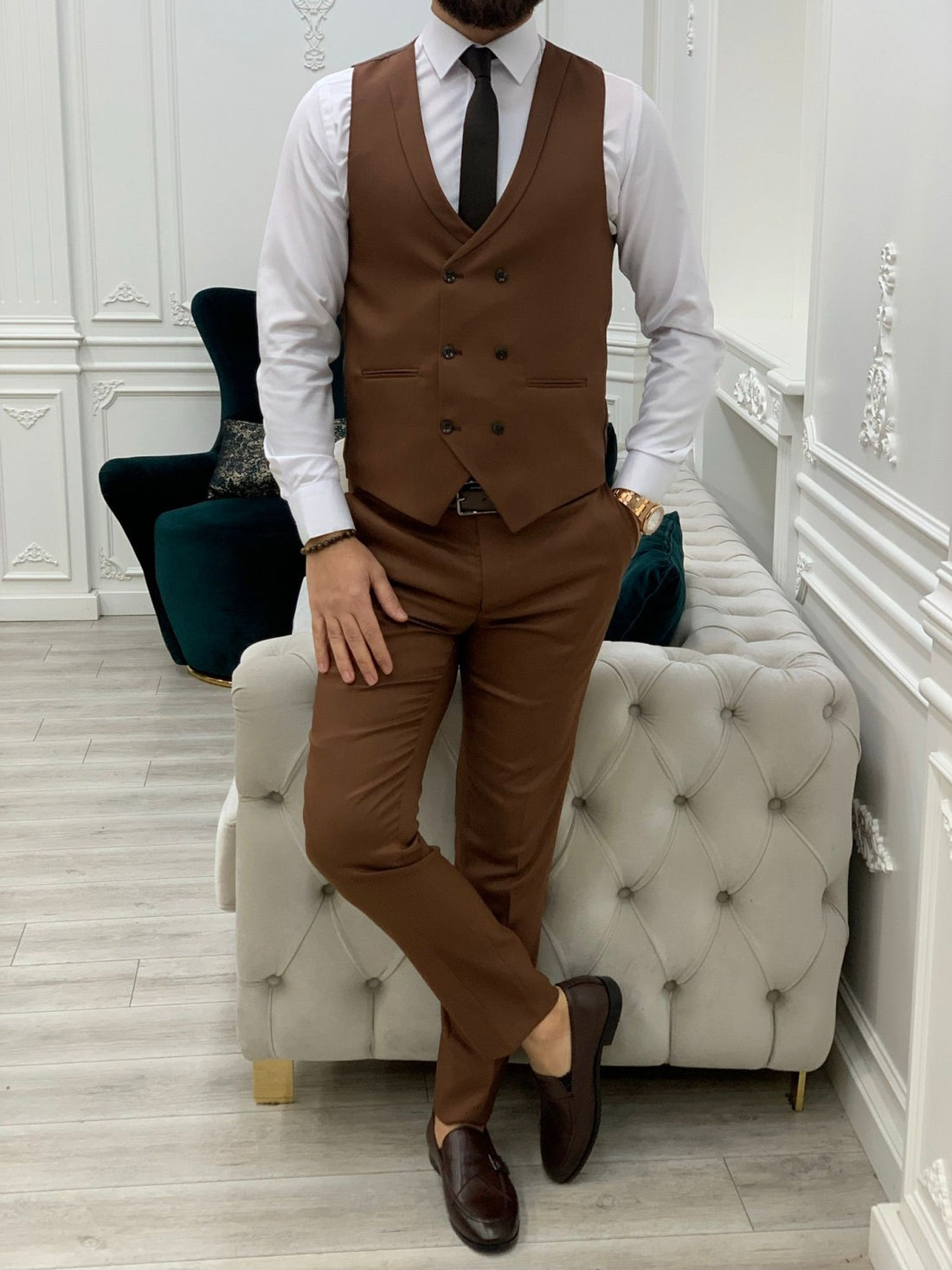 Brown Slim-Fit Italian Cut Suit