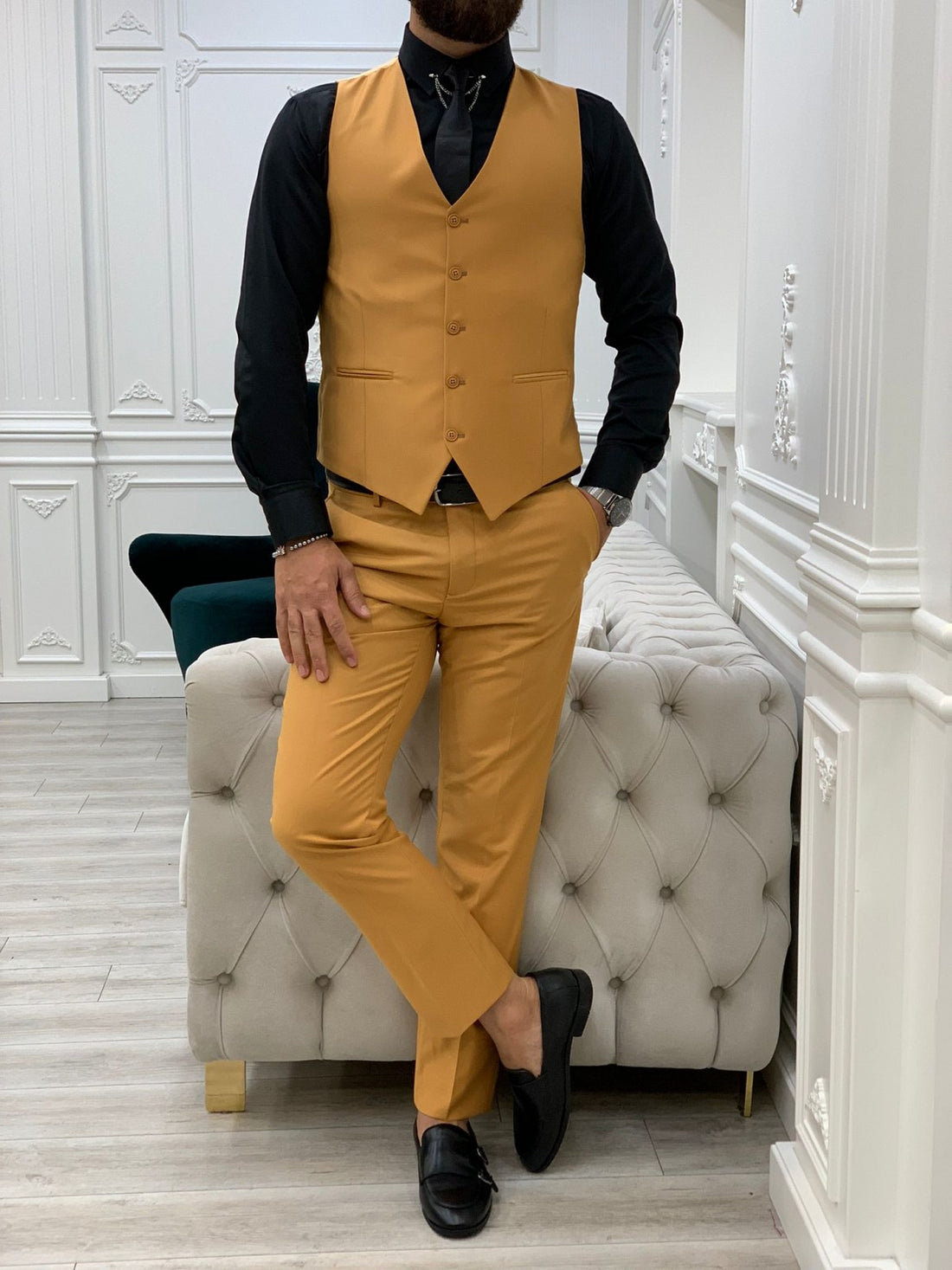 Yellow Slim-Fit Italian Cut Suit