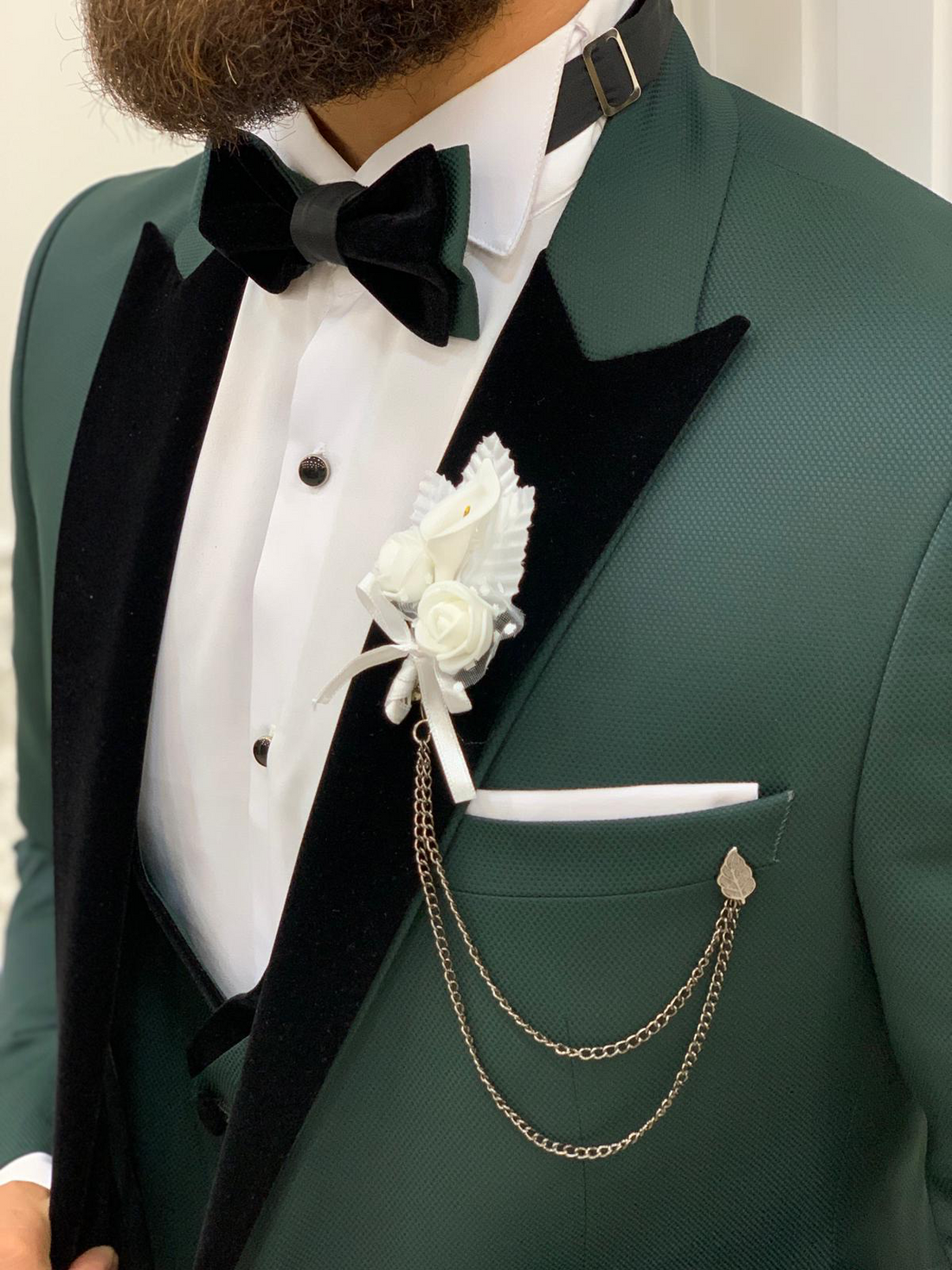 Green Slim-Fit Italian Cut Tuxedo