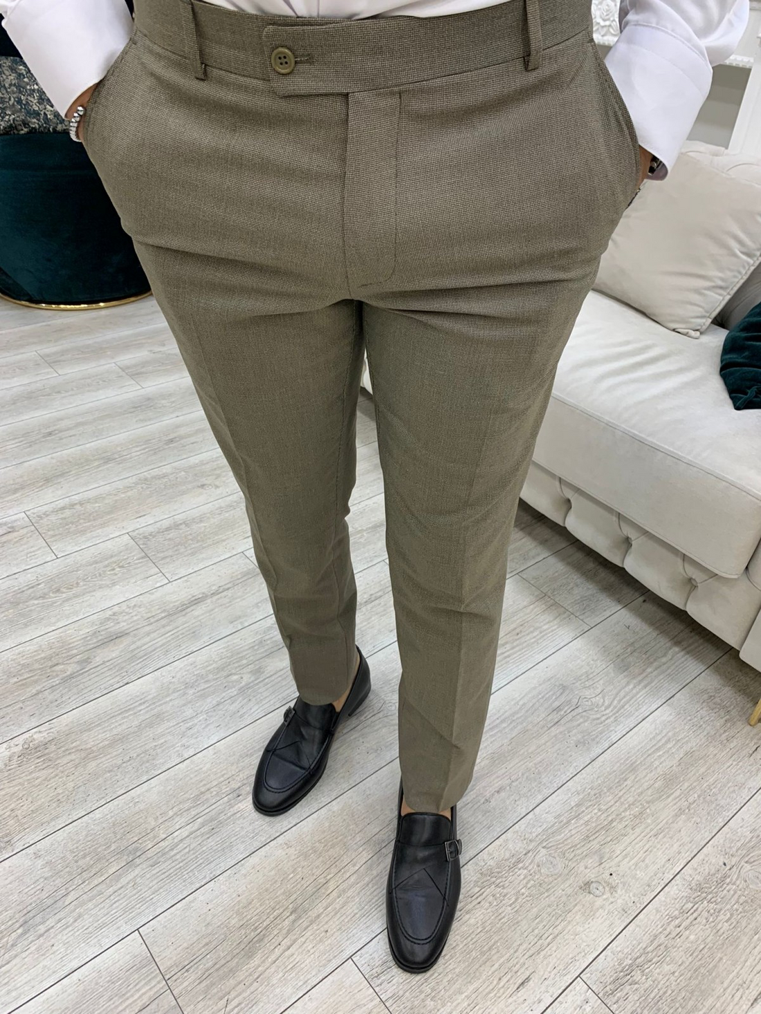 Light Green Slim-Fit Italian Cut Double Breasted Suit