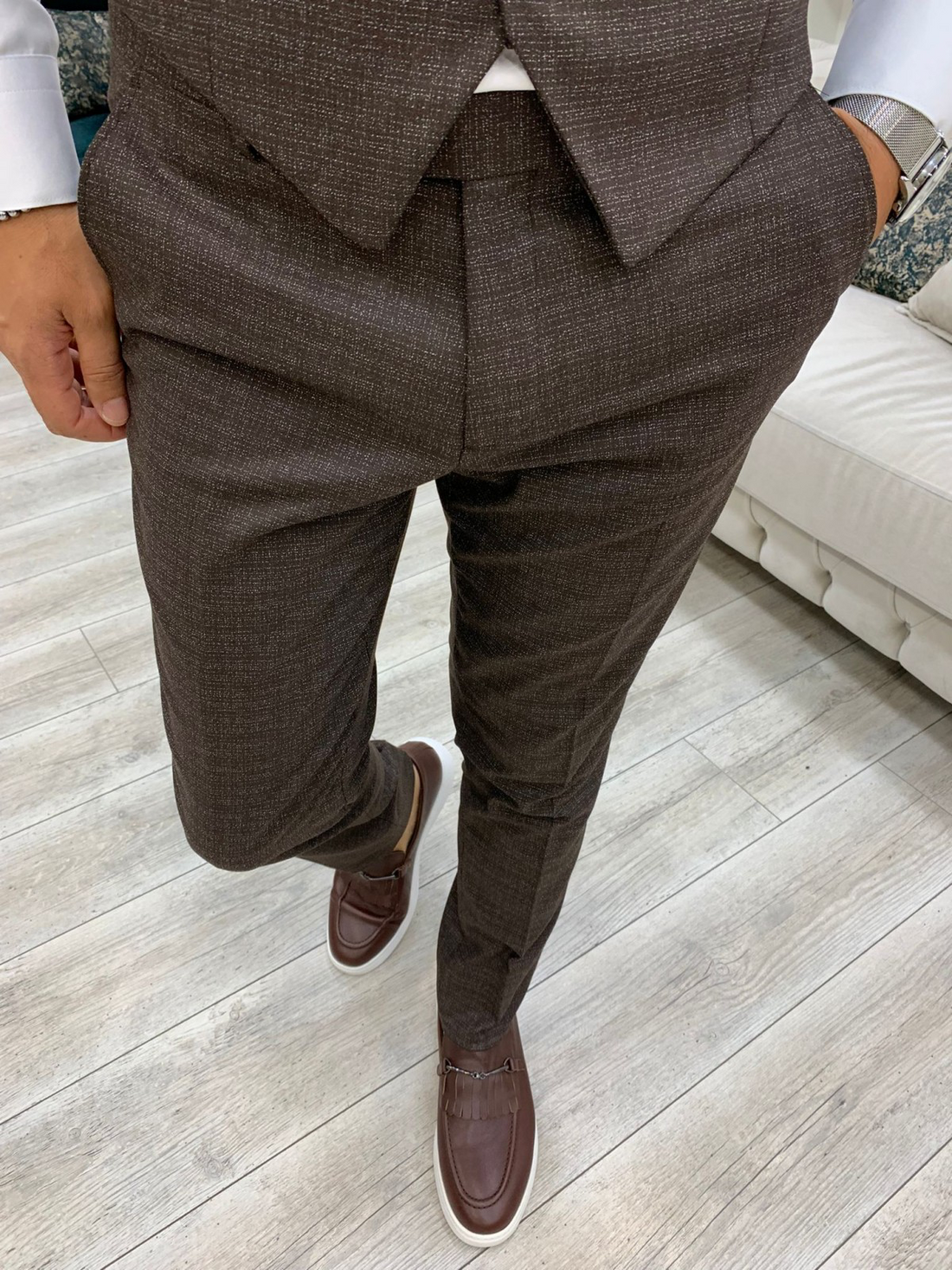 Brown Slim-Fit Italian Cut Suit