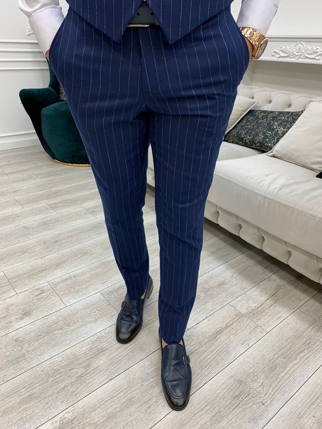 Sax Striped Slim-Fit Italian Cut Suit