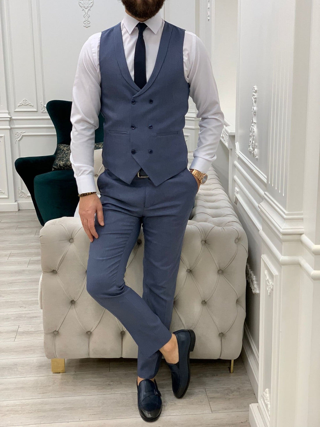 Blue Slim-Fit Italian Cut Suit