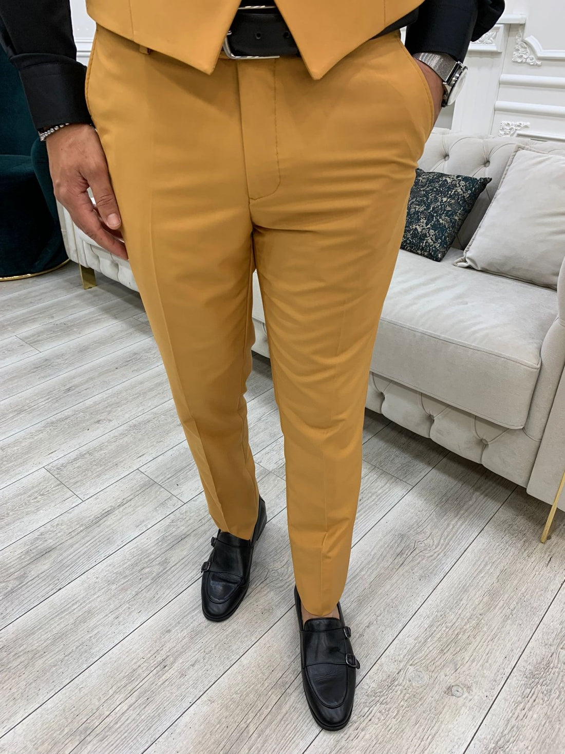 Yellow Slim-Fit Italian Cut Suit