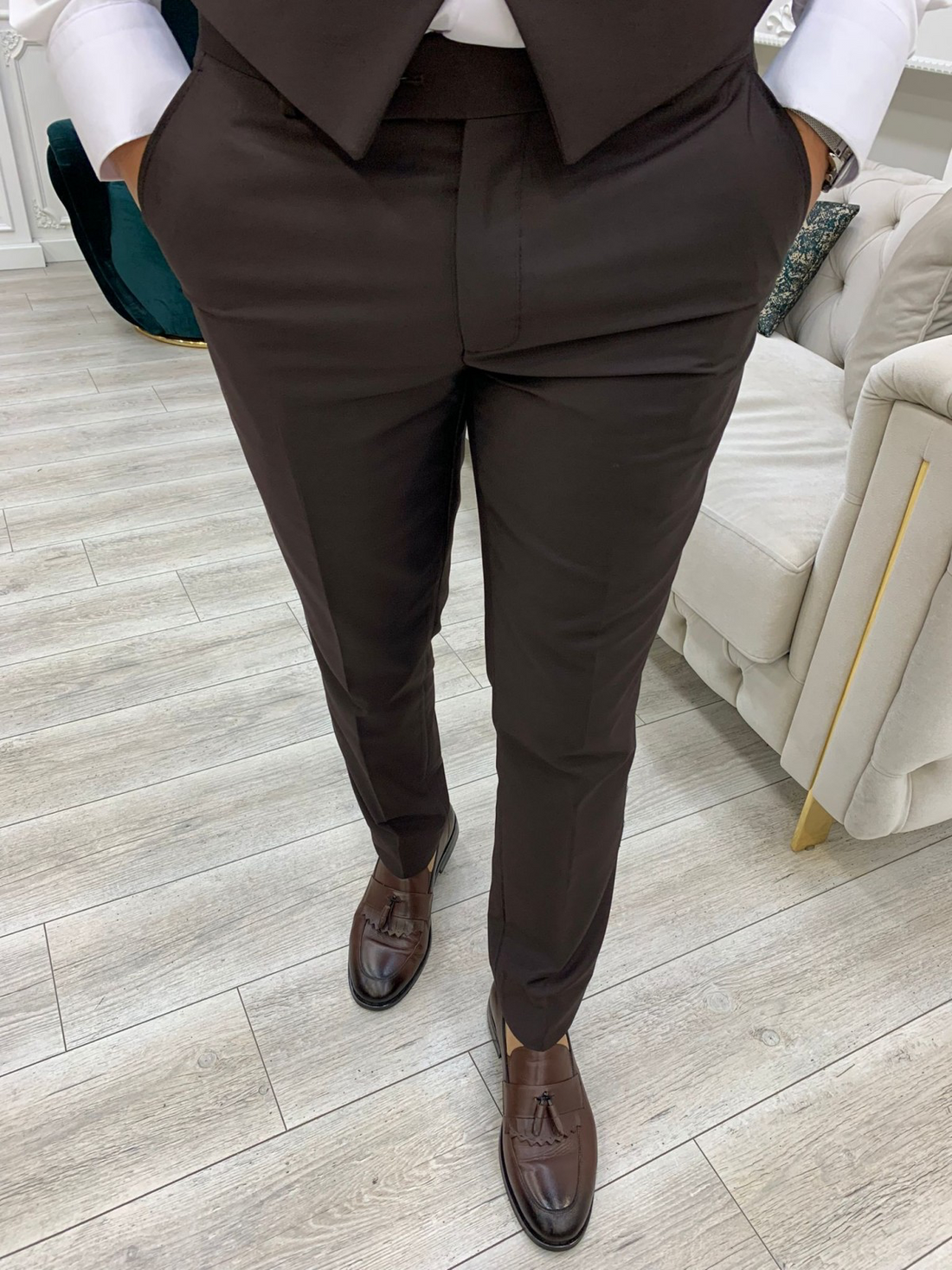 Brown Slim-Fit Italian Cut Suit