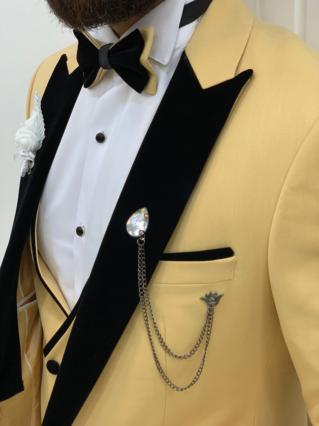 Yellow Groom Slim-Fit Tuxedo