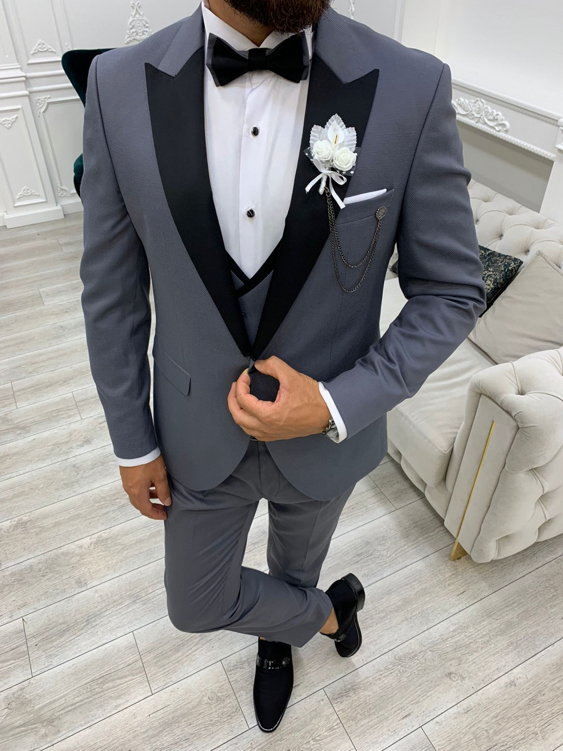 Grey Groom Slim-Fit Tuxedo