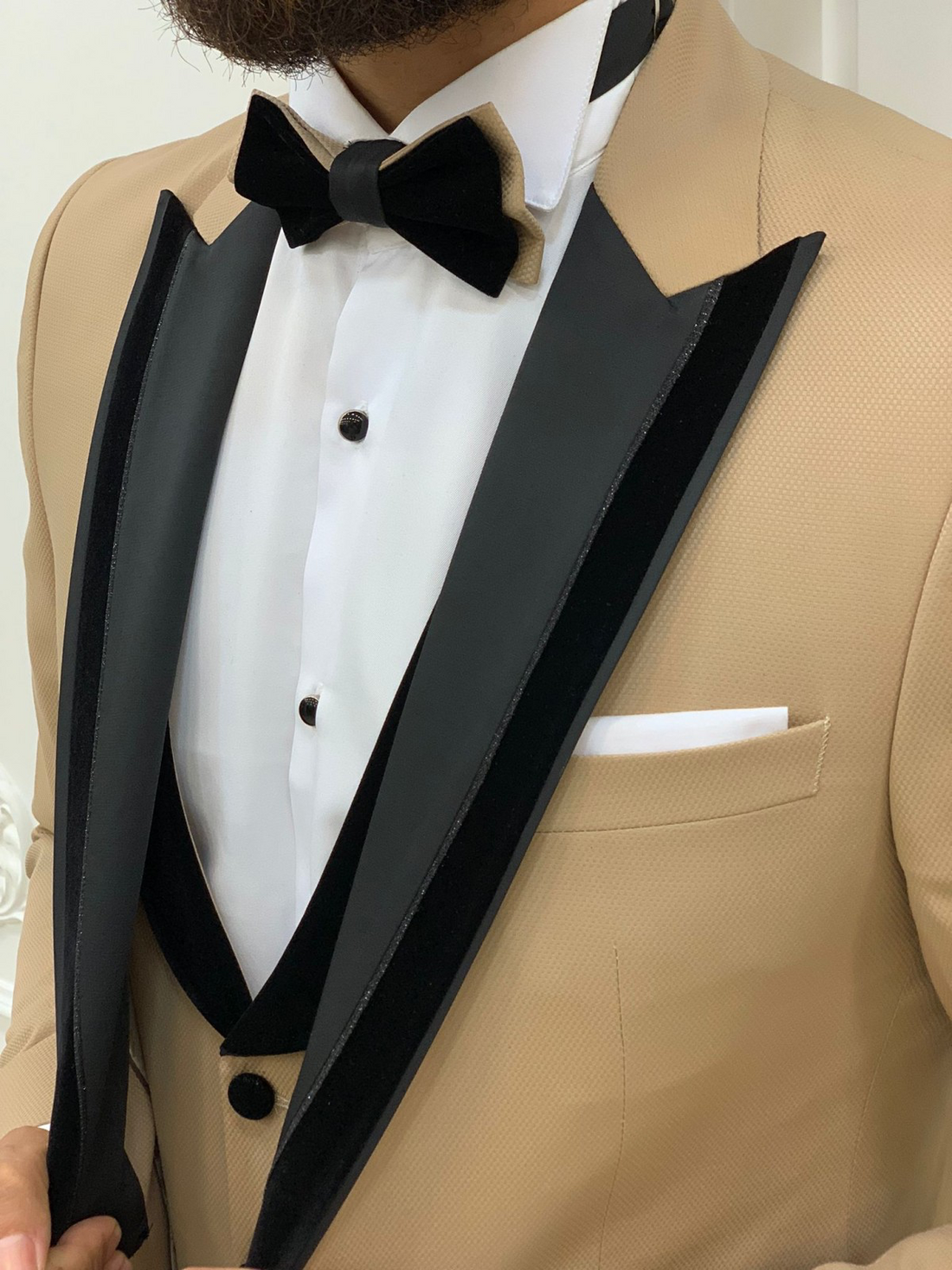 Cream Groom Slim-Fit Tuxedo