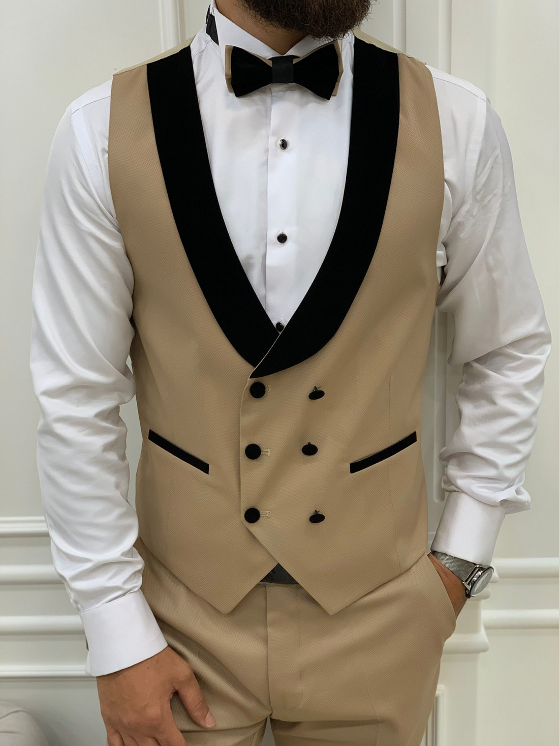 Cream Groom Slim-Fit Tuxedo