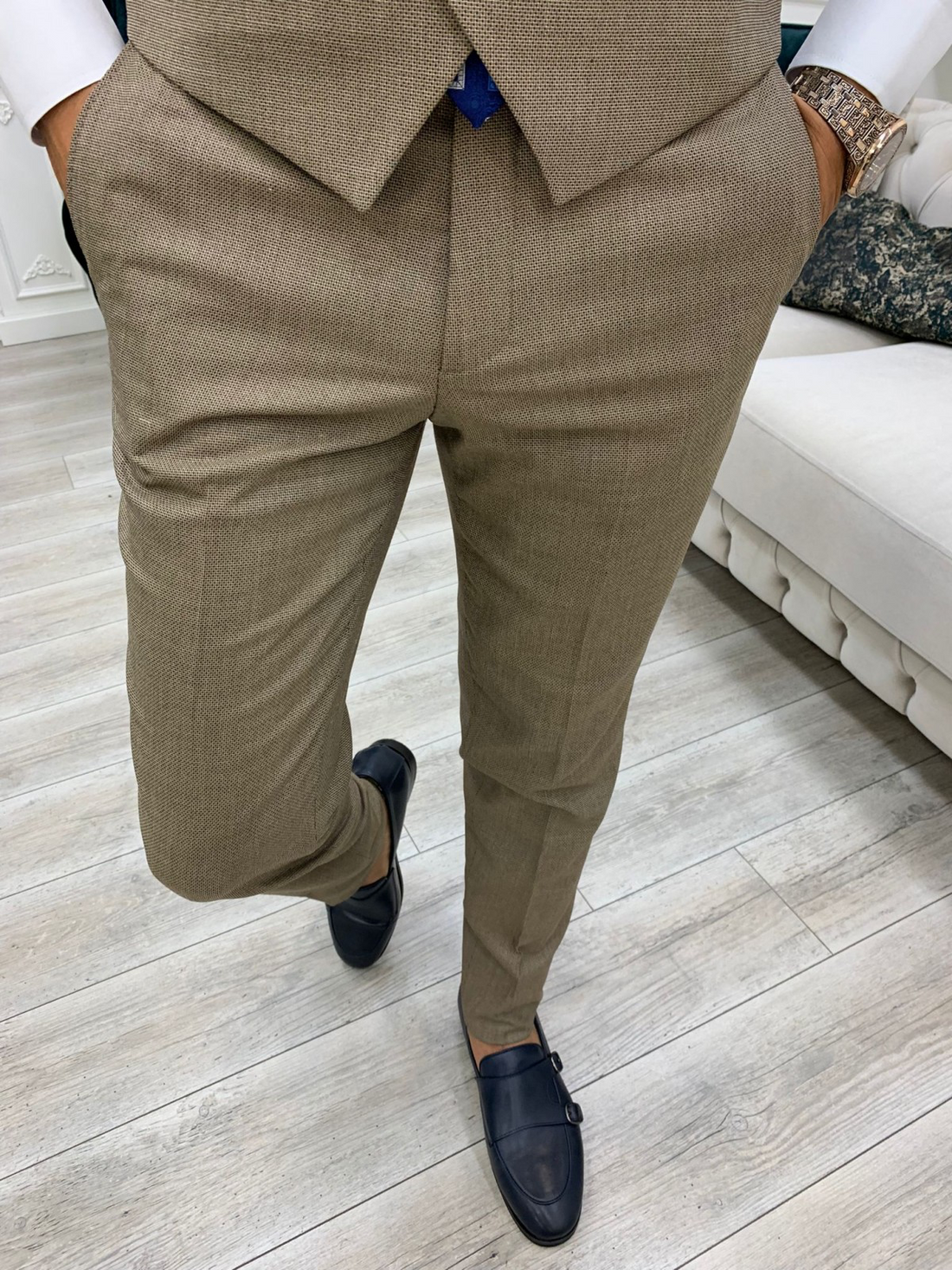 Light Brown Slim-Fit Italian Cut Suit