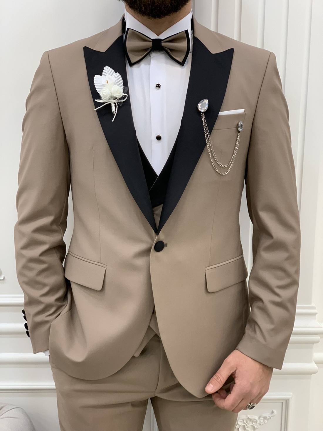 Light Brown Dovetail Slim-Fit Italian Cut Tuxedo