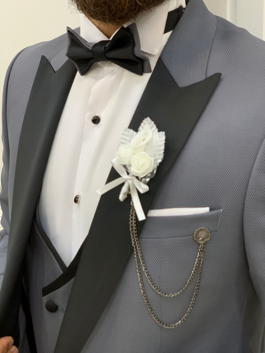 Grey Groom Slim-Fit Tuxedo