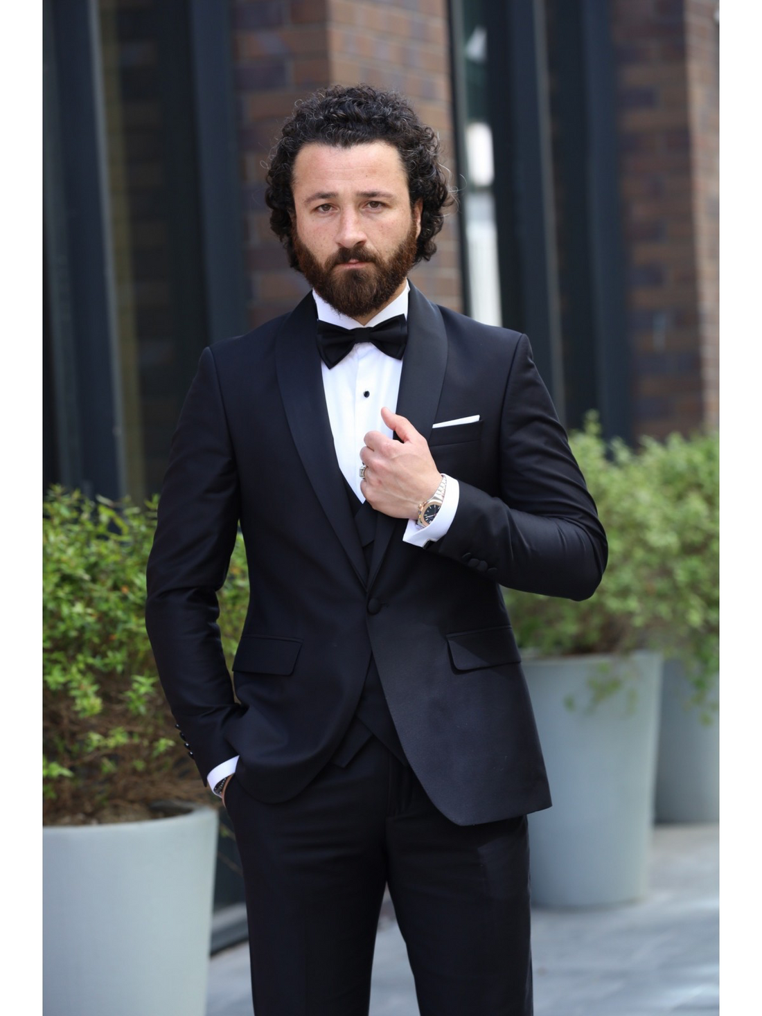 Black Shawl Collar Slim-Fit Italian Cut Tuxedo