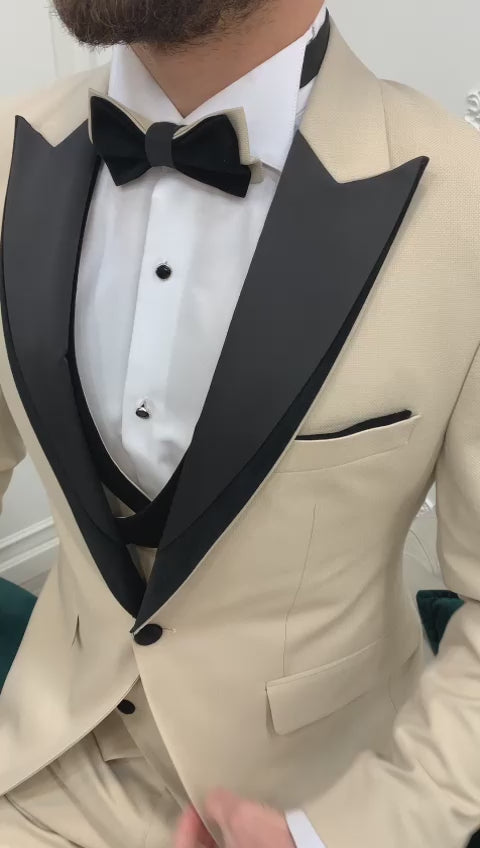 Beige Dovetail Slim-Fit Italian Cut Tuxedo